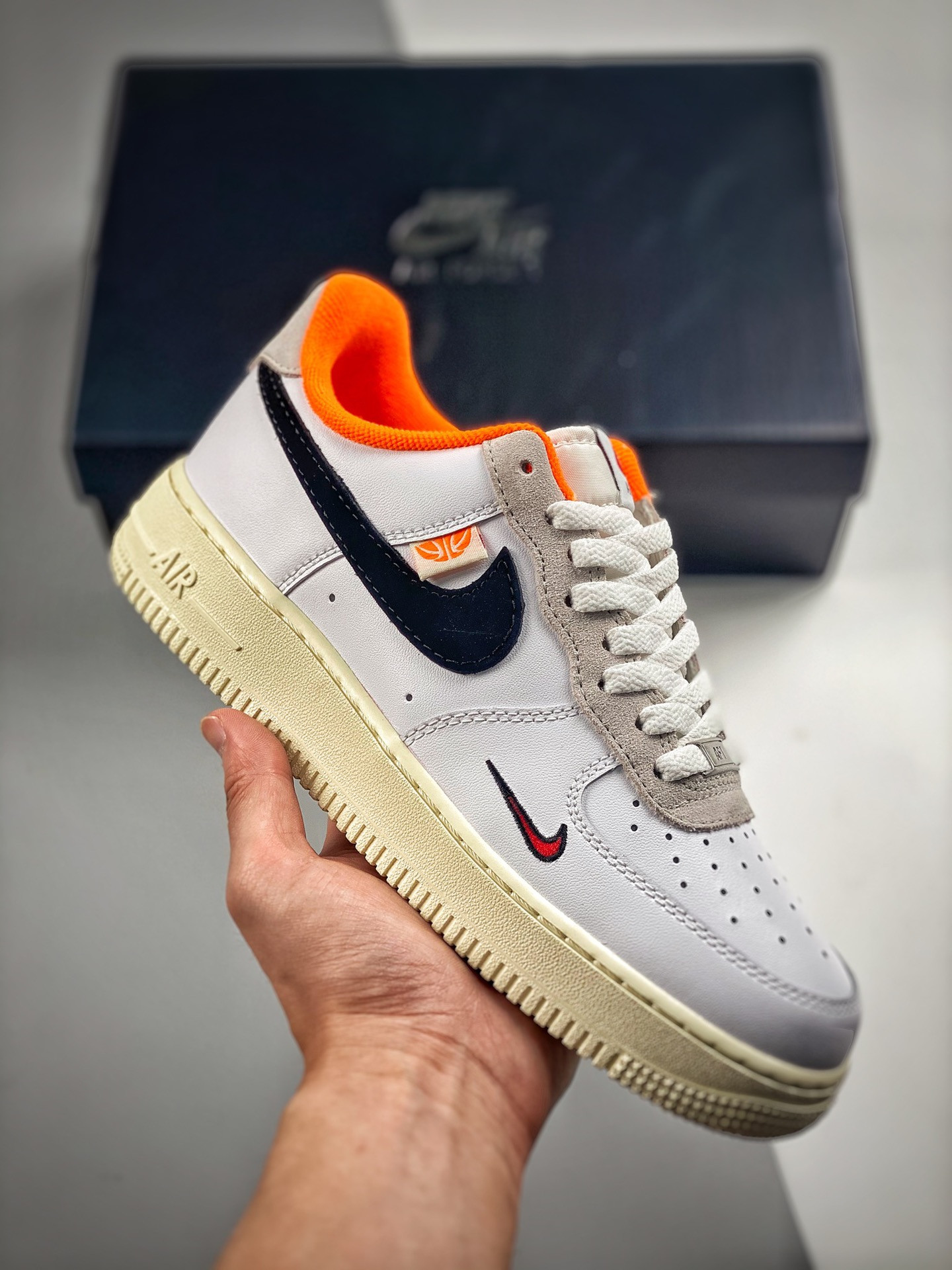 Nike Air Force 1 Low Hoops White Orange For Sale