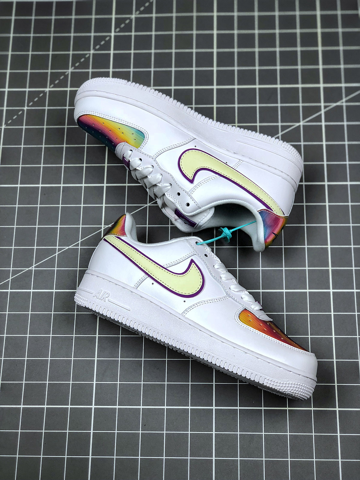 Nike Air Force 1 Low ‘Iridescent 2020’ White/Barely Volt-Hyper Blue For Sale