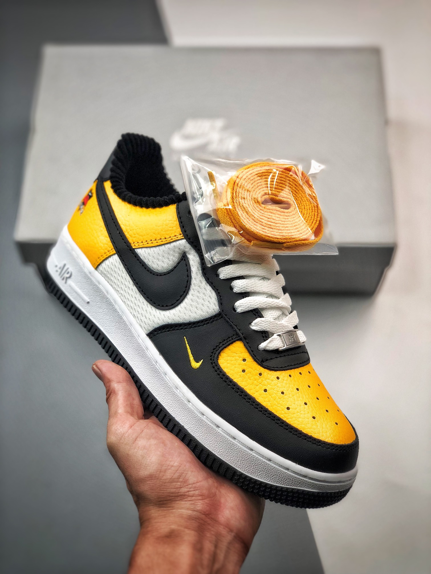 Nike Air Force 1 Low ‘Jersey Mesh’ White/Gold-Black For Sale