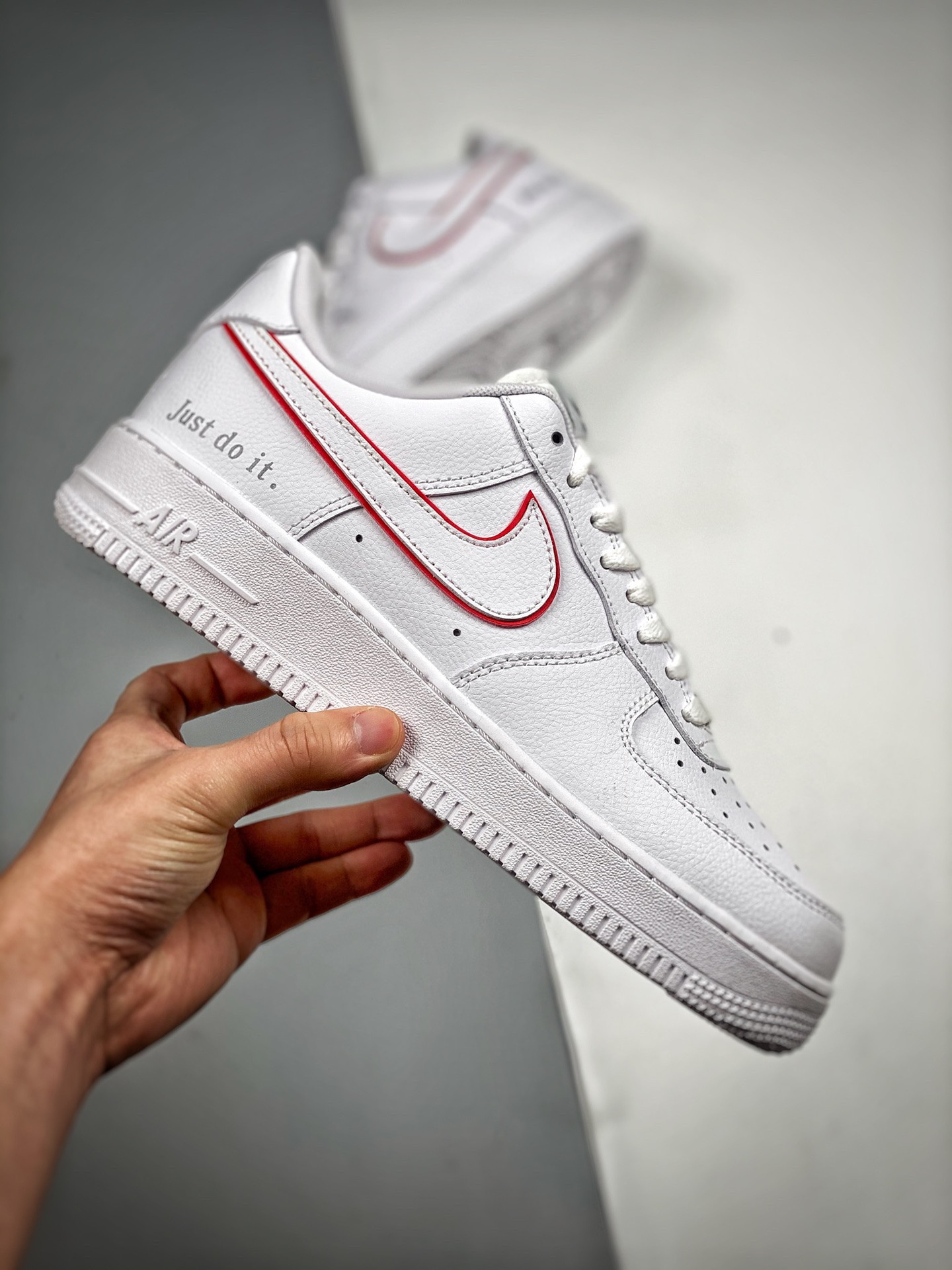 Nike Air Force 1 Low Just Do It White Red For Sale