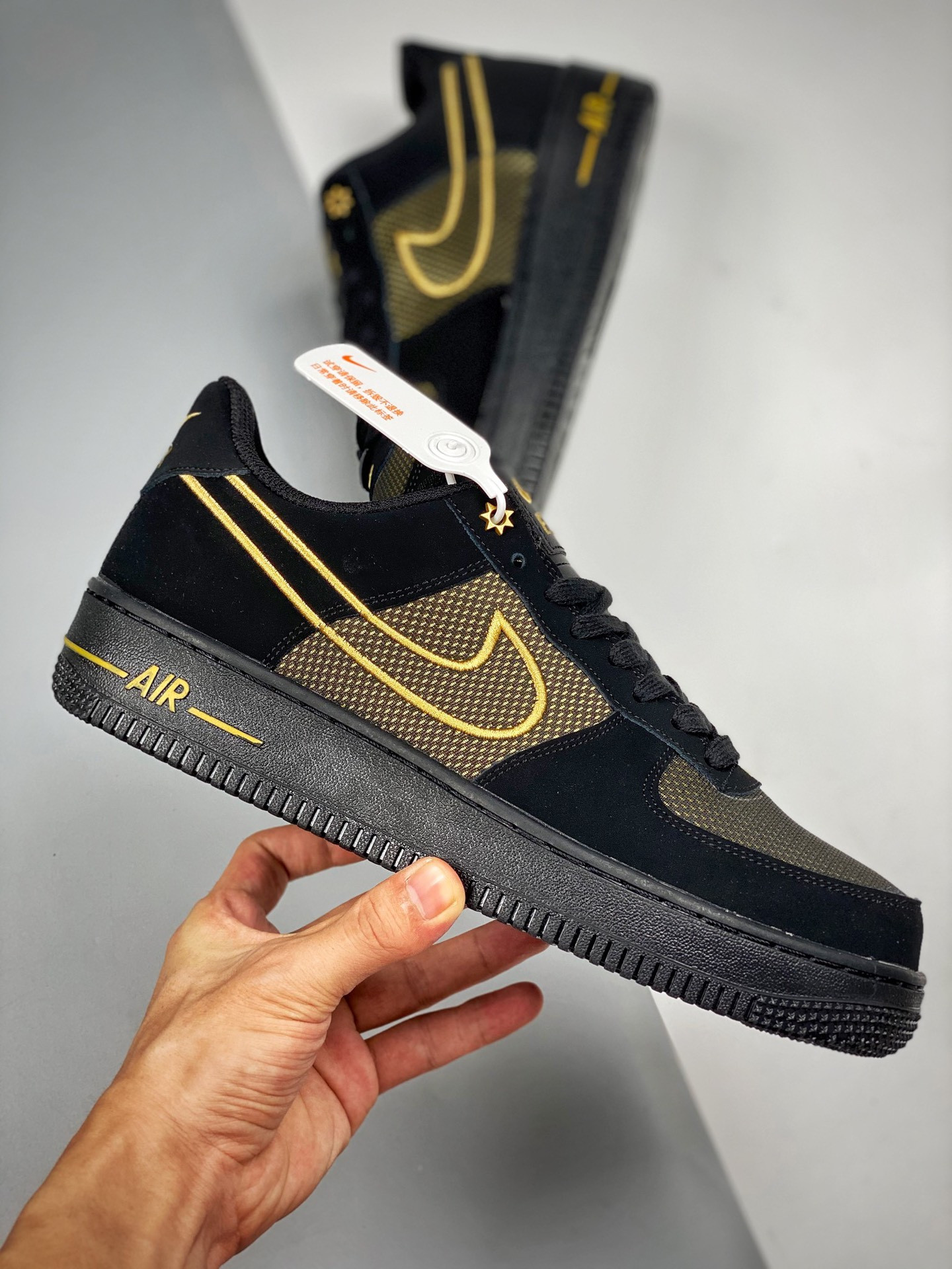 Nike Air Force 1 Low “Legendary” Black/Gum Light Brown/Metallic Gold For Sale