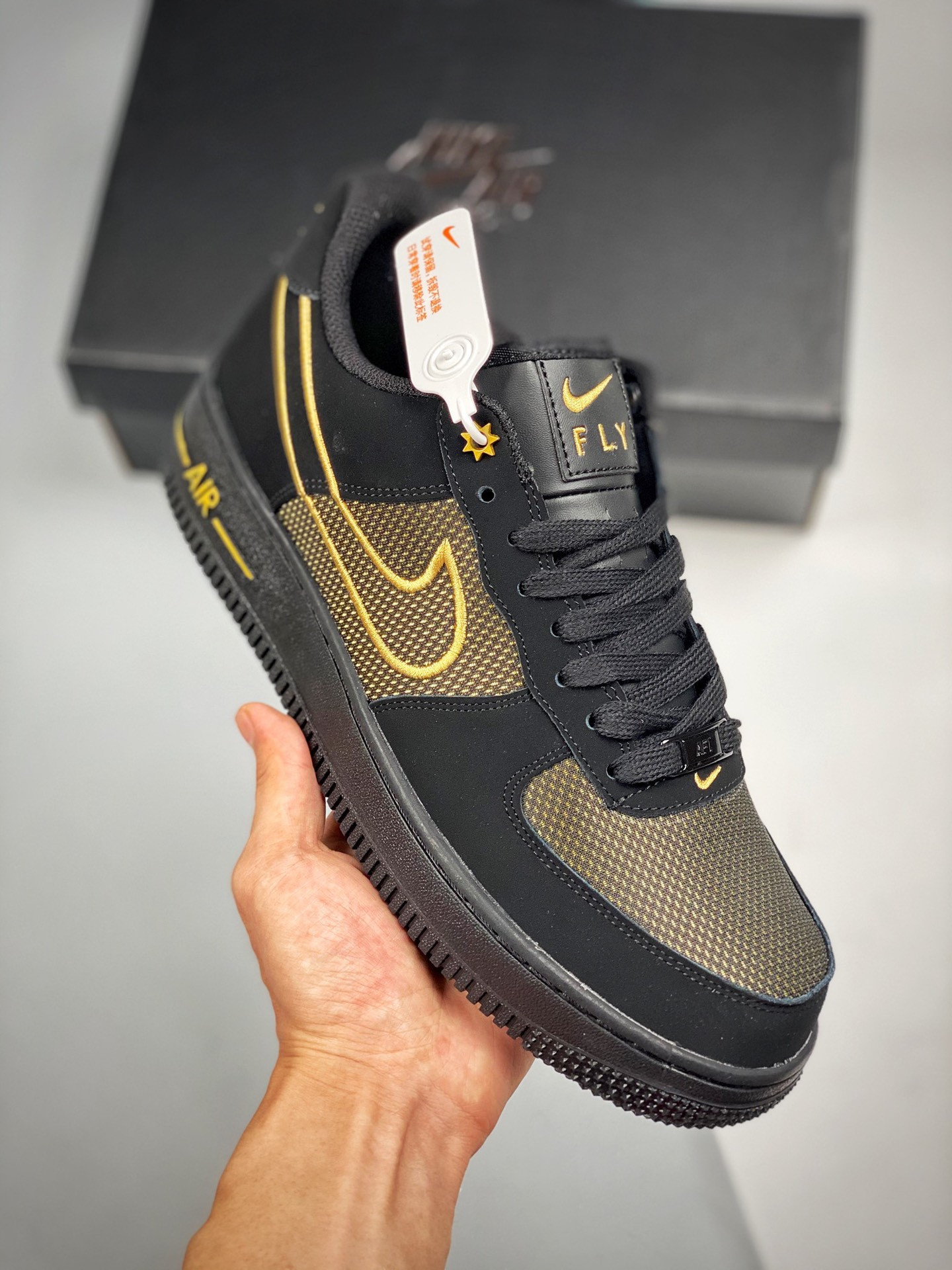 Nike Air Force 1 Low “Legendary” Black/Gum Light Brown/Metallic Gold For Sale