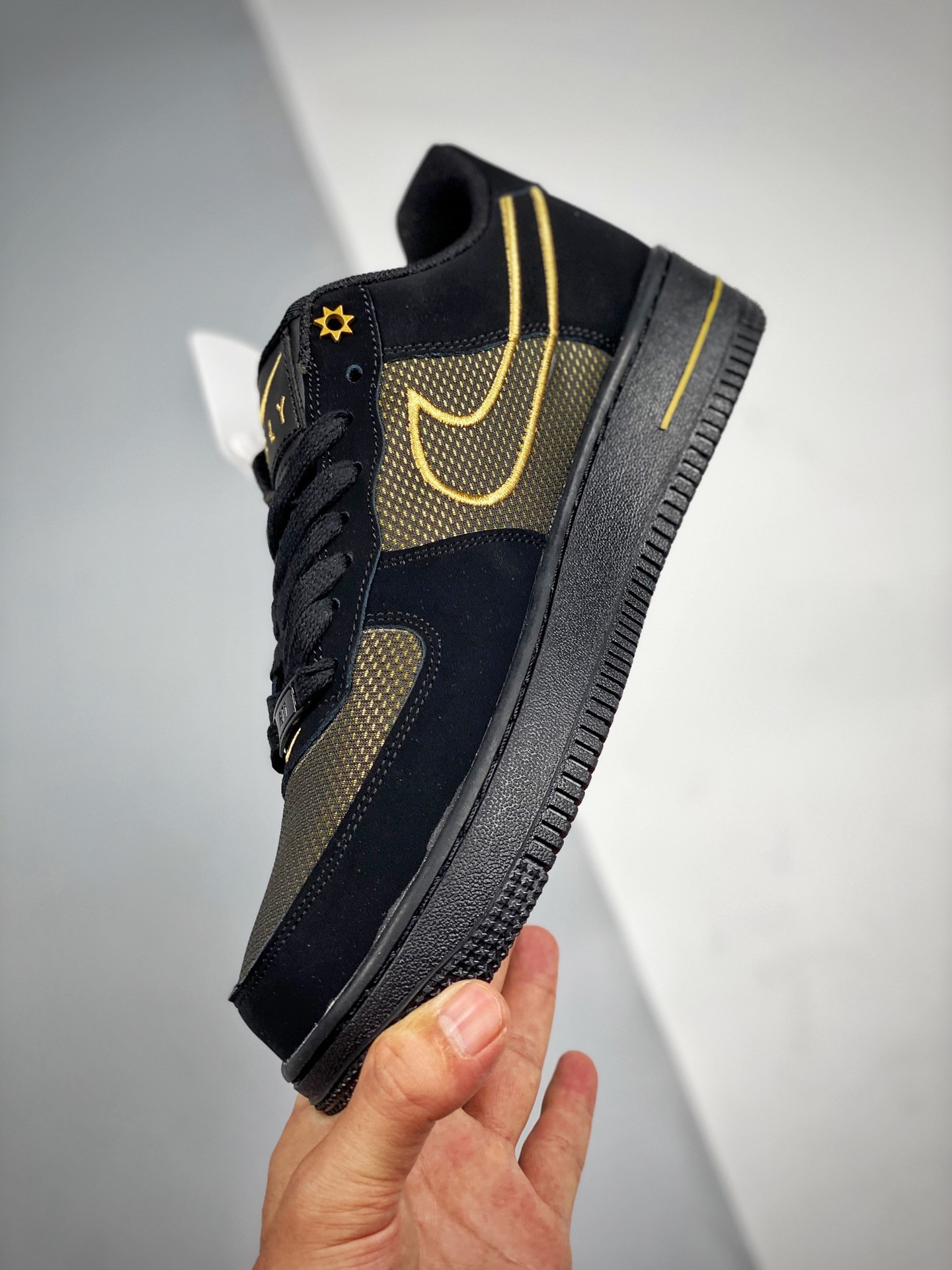 Nike Air Force 1 Low “Legendary” Black/Gum Light Brown/Metallic Gold For Sale