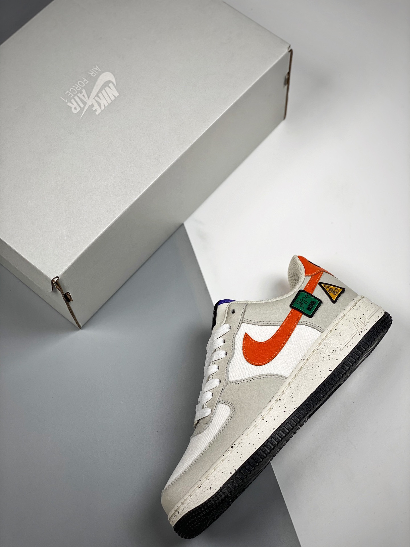 Nike Air Force 1 Low Light Bone/Sail-White-Blue Stone-Starfish Orange For Sale