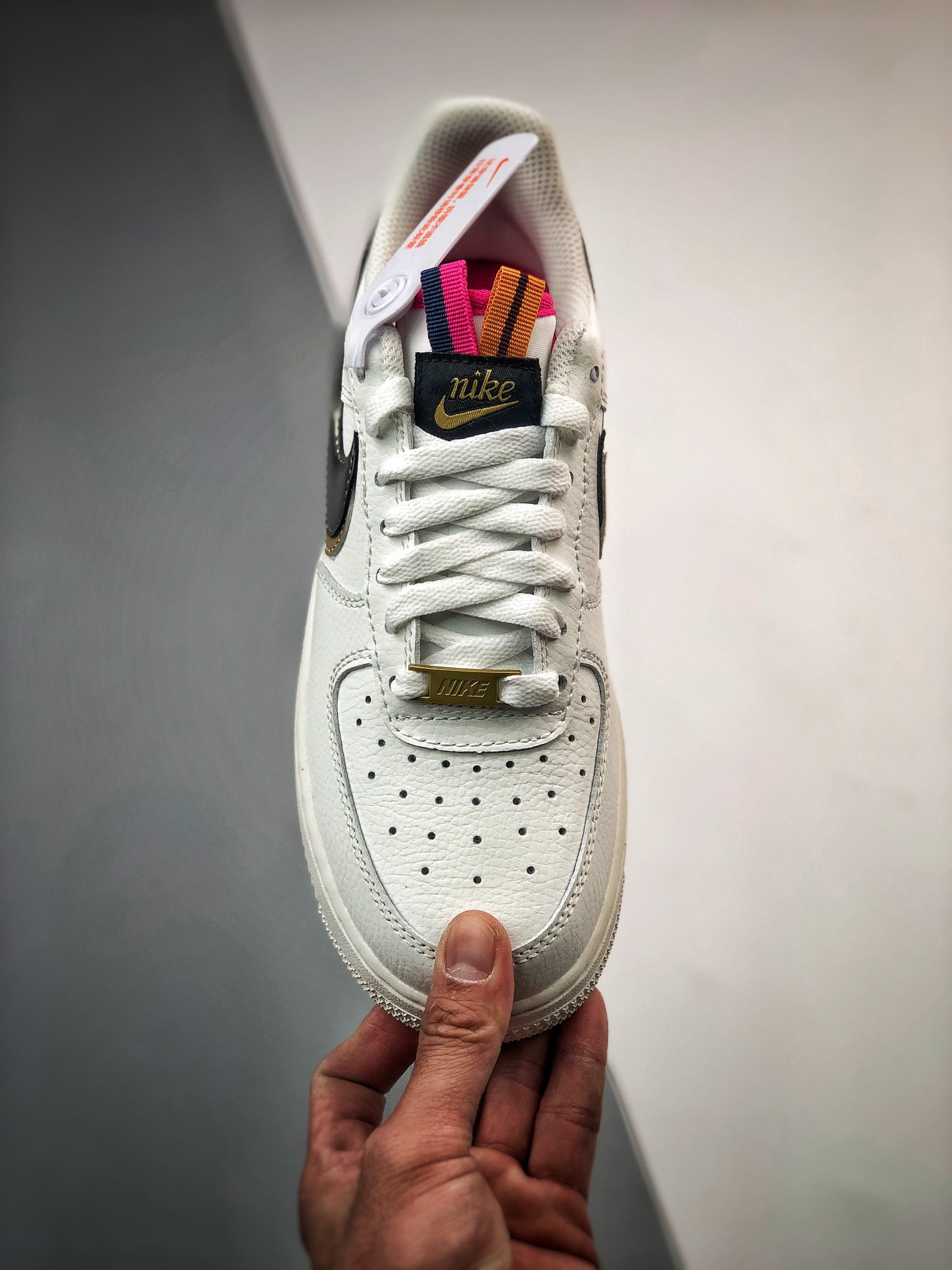 Nike Air Force 1 Low LV8 Double Swoosh Silver Gold For Sale