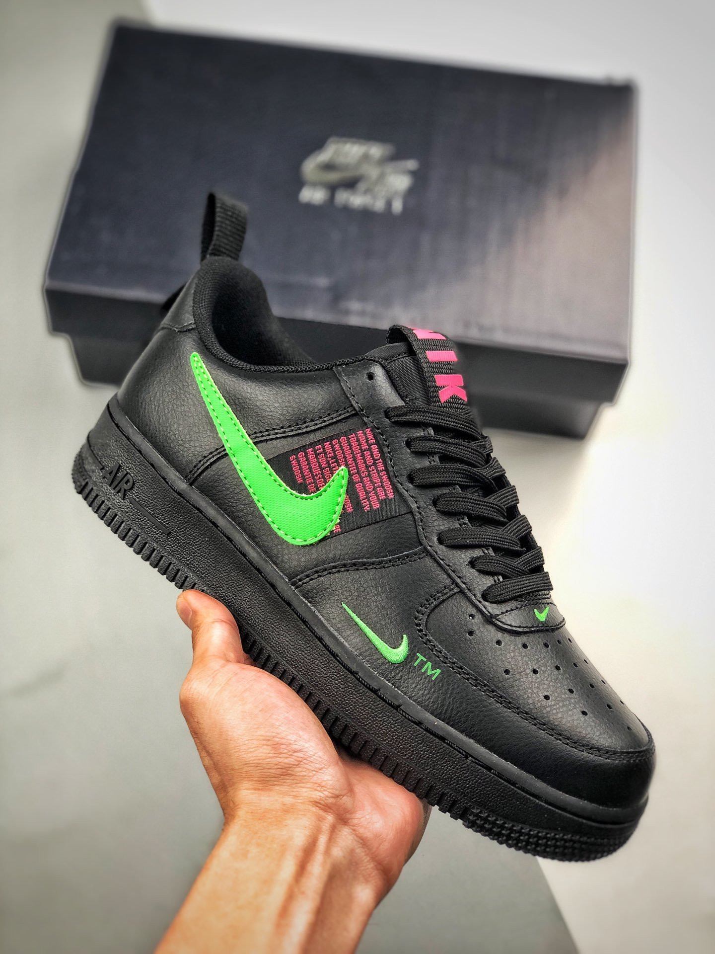 Nike Air Force 1 Low LV8 UL Black/Hyper Pink-Scream Green