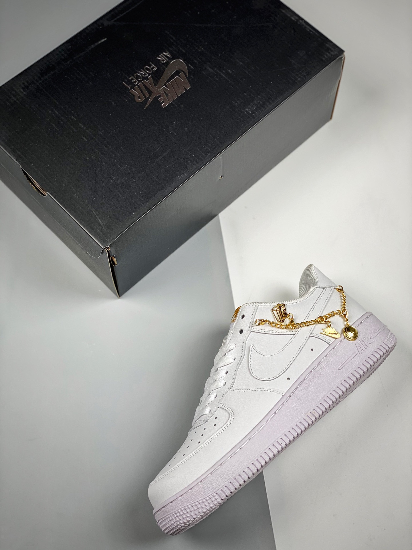 Nike Air Force 1 Low LX “Lucky Charms” White/Metallic Gold-Flat Gold For Sale