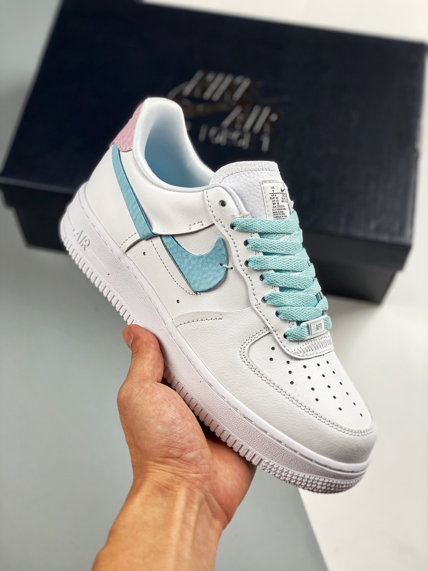Nike Air Force 1 Low LXX White/Pink Rise-Bleached Aqua For Sale