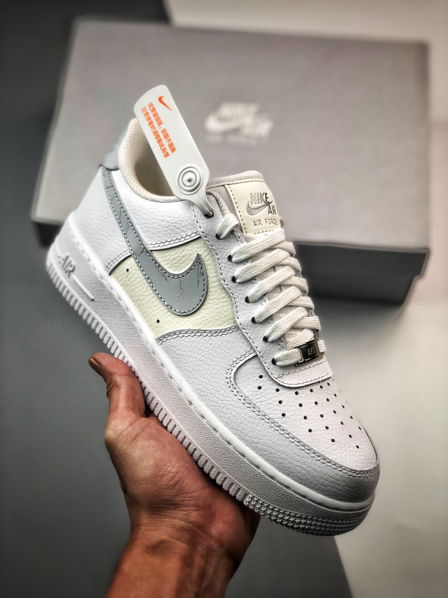 Nike Air Force 1 Low Mini Swooshes White Cream For Sale