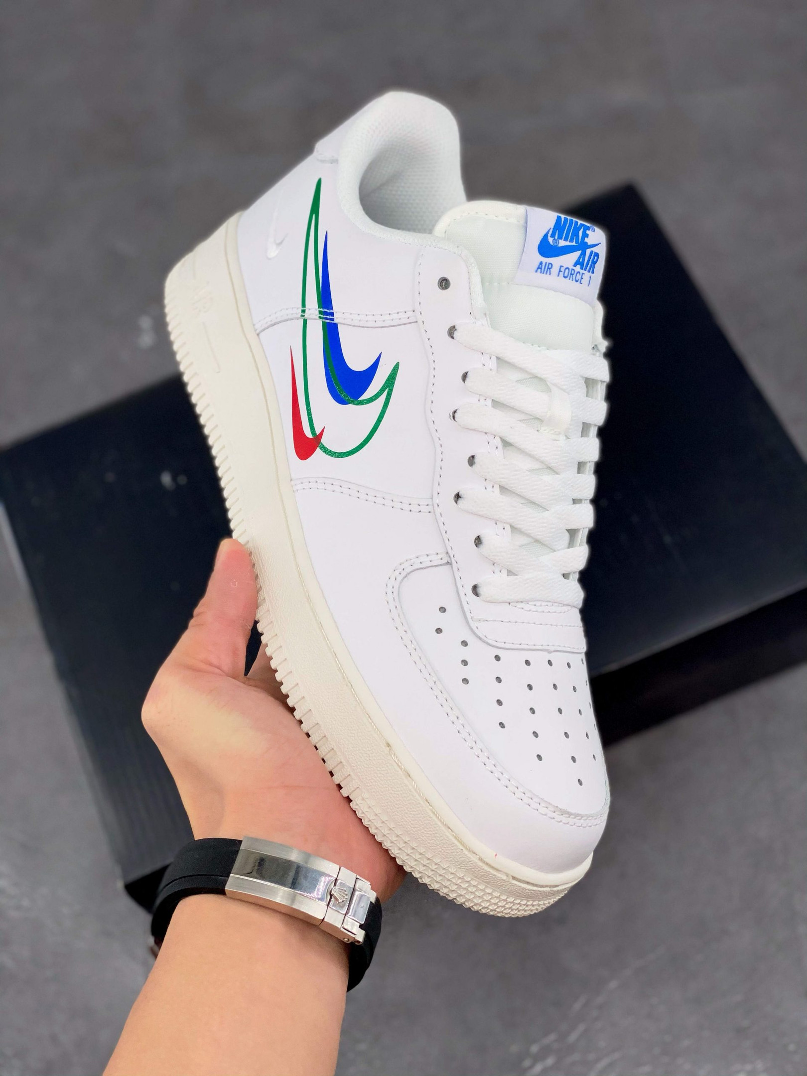 Nike Air Force 1 Low Multi Swoosh White For Sale