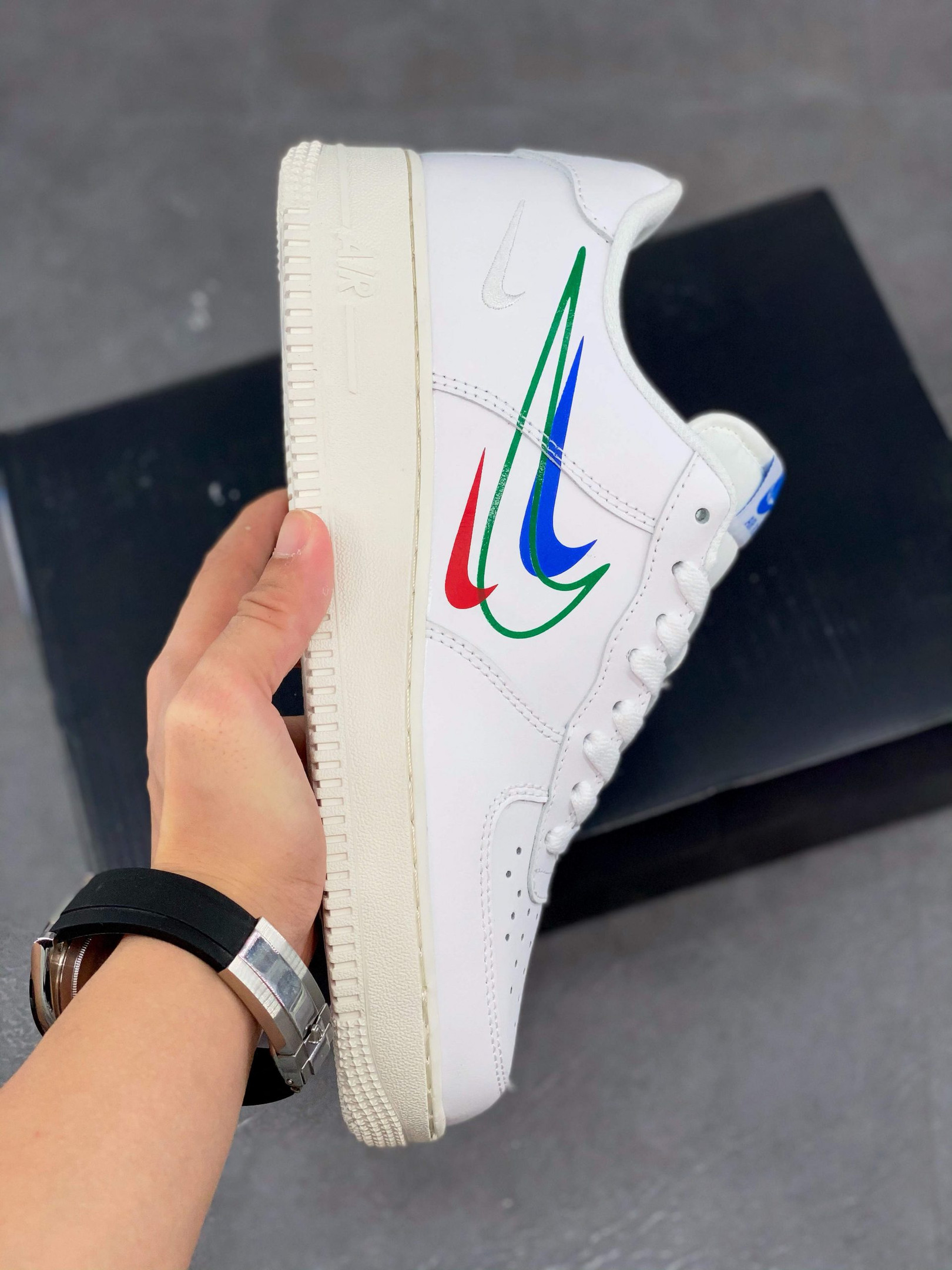 Nike Air Force 1 Low Multi Swoosh White For Sale