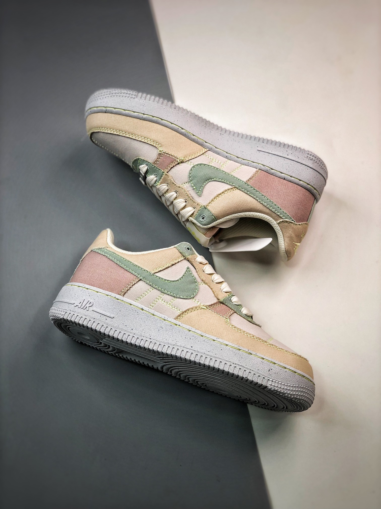 Nike Air Force 1 Low “Multicolor” Tan/Green-Pink For Sale