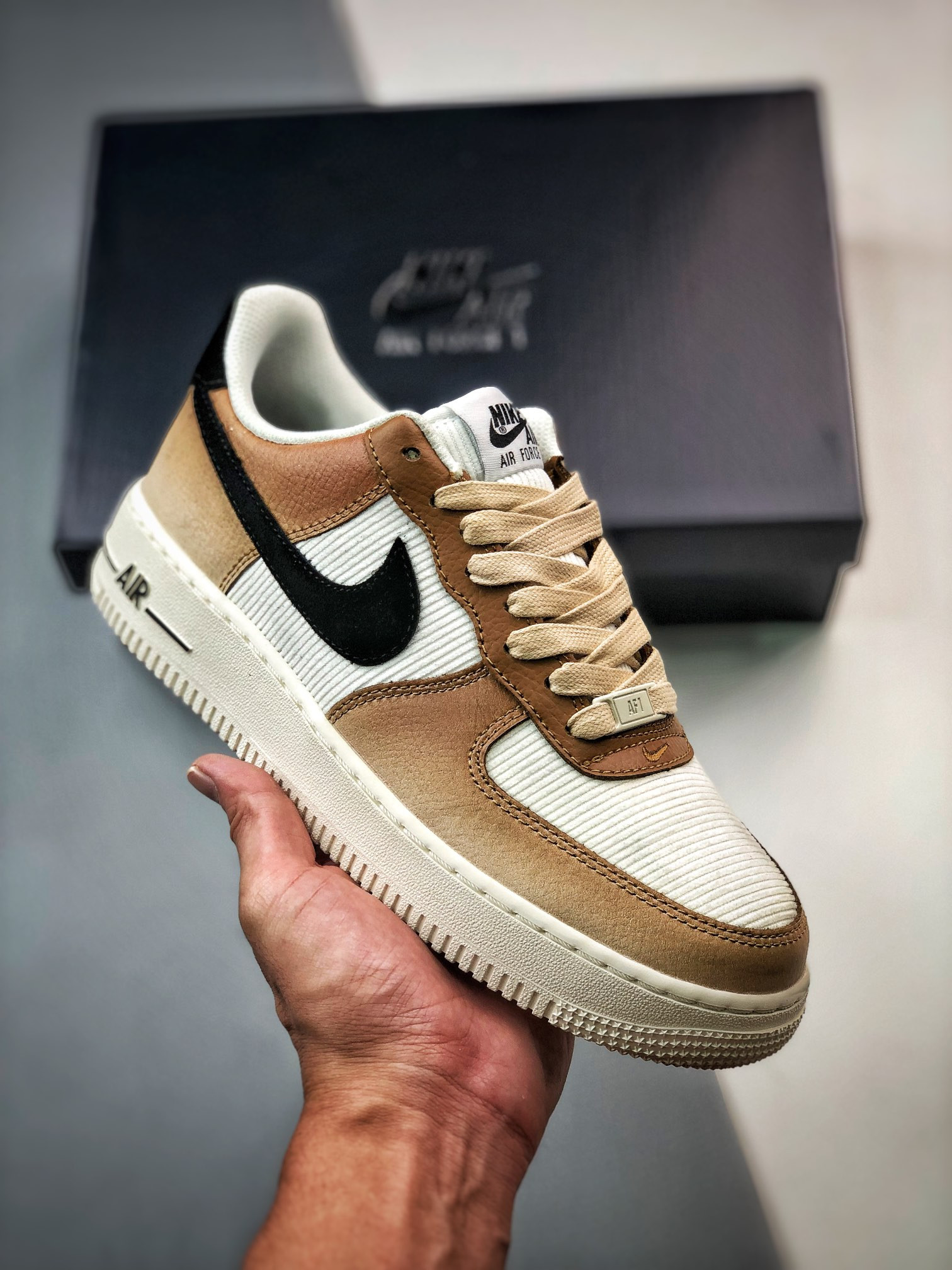 Nike Air Force 1 Low “Mushroom” White/Brown-Black For Sale