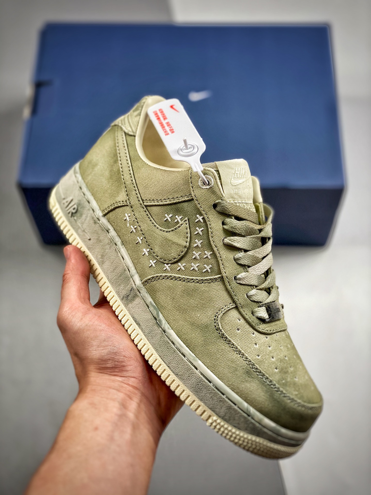 Nike Air Force 1 Low NAI-KE Olive/Sail For Sale
