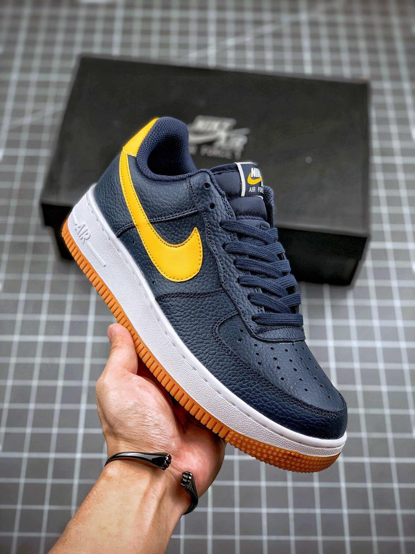 Nike Air Force 1 Low Navy Yellow For Sale