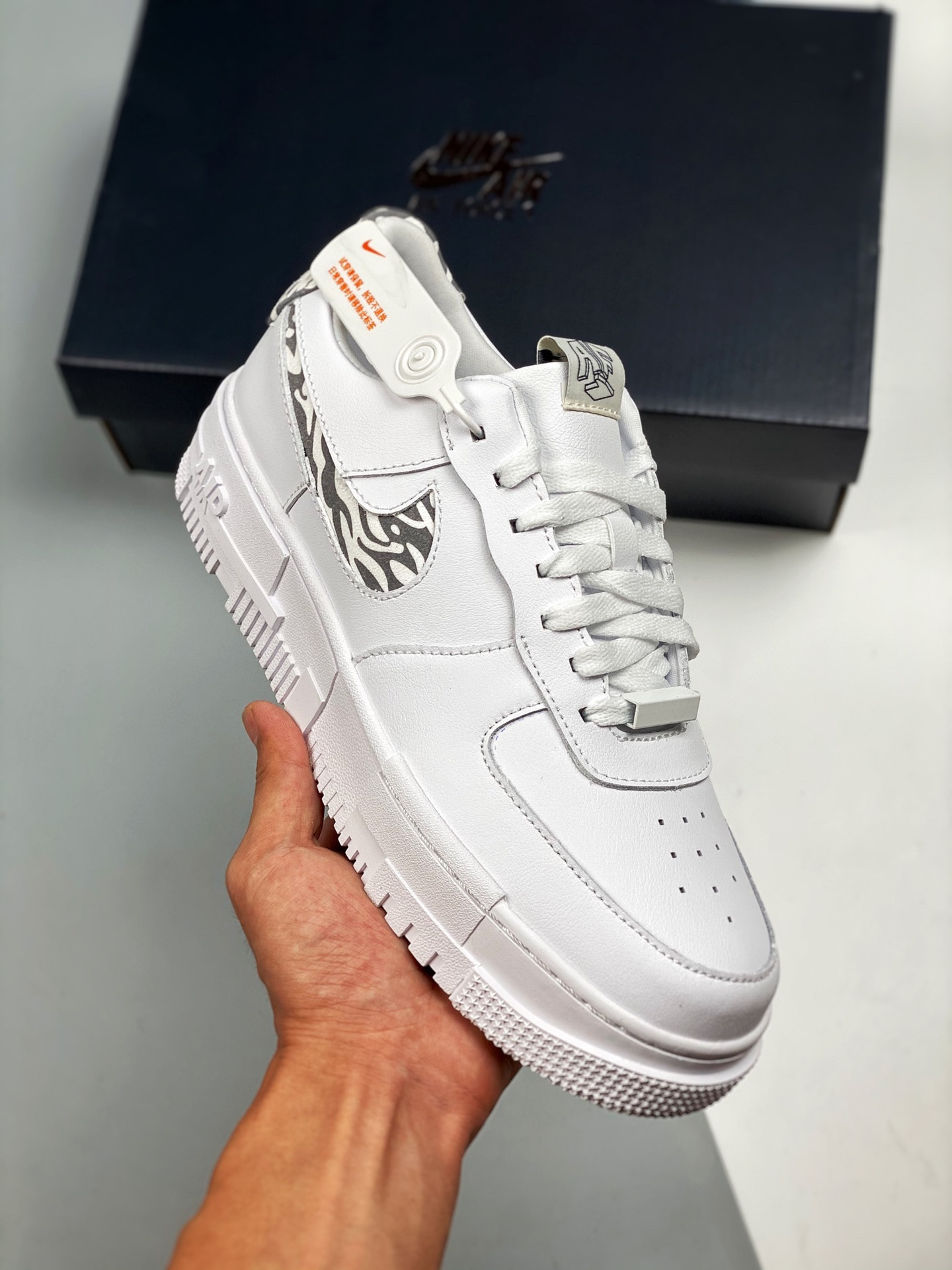 Nike Air Force 1 Low Pixel “Zebra” White/Particle Grey For Sale