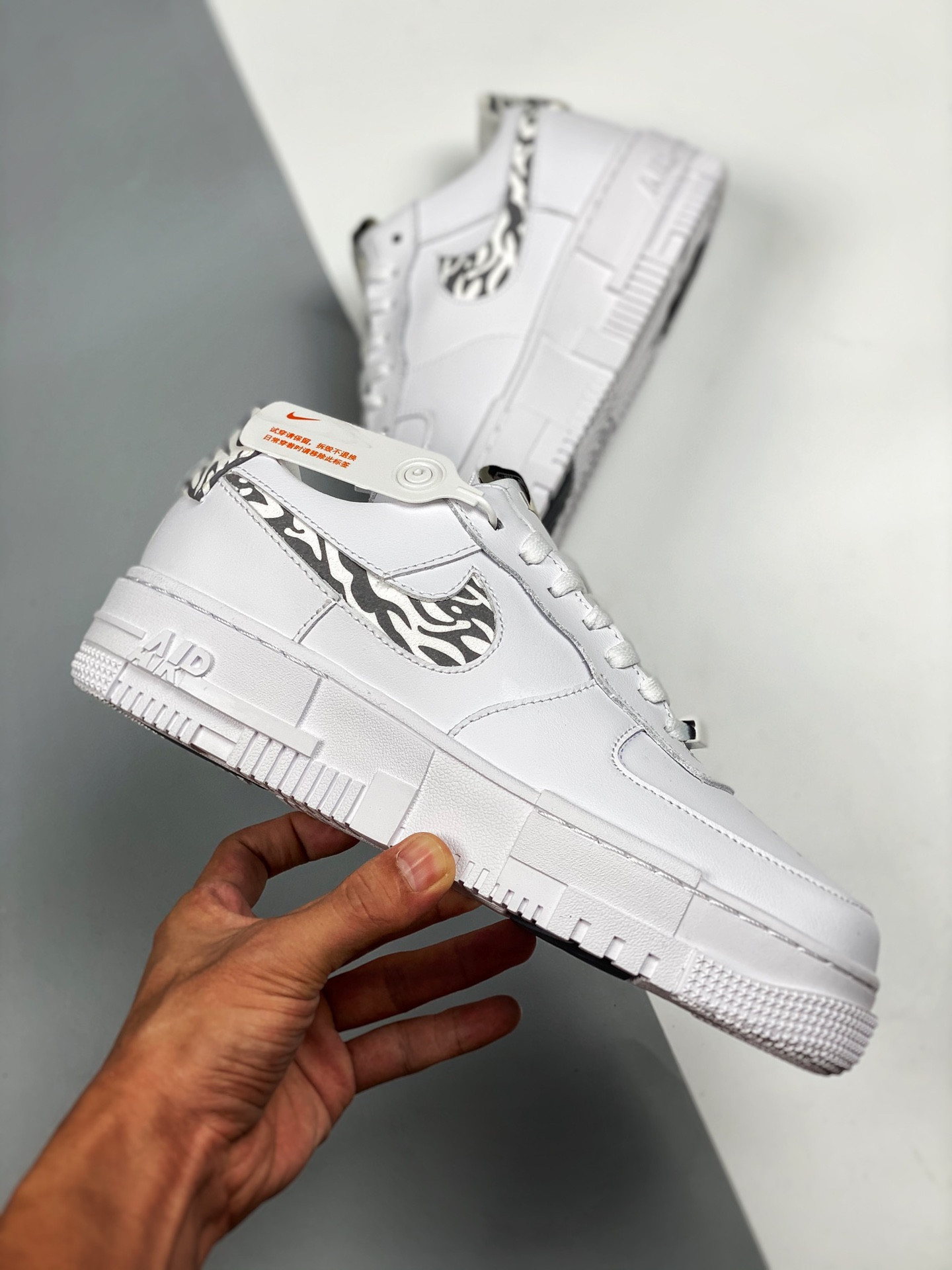 Nike Air Force 1 Low Pixel “Zebra” White/Particle Grey For Sale