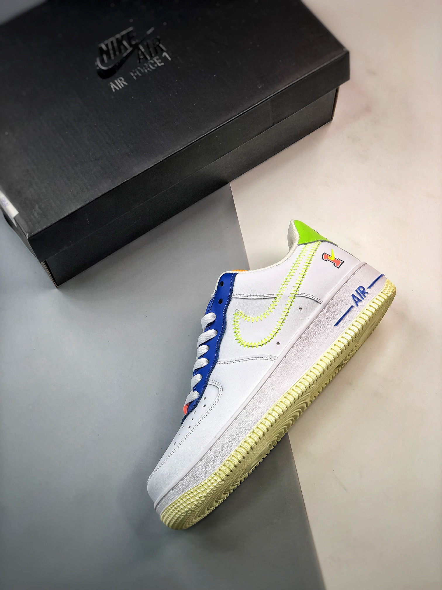 Nike Air Force 1 Low ‘Player One’ White/Laser Orange-Ghost Green For Sale