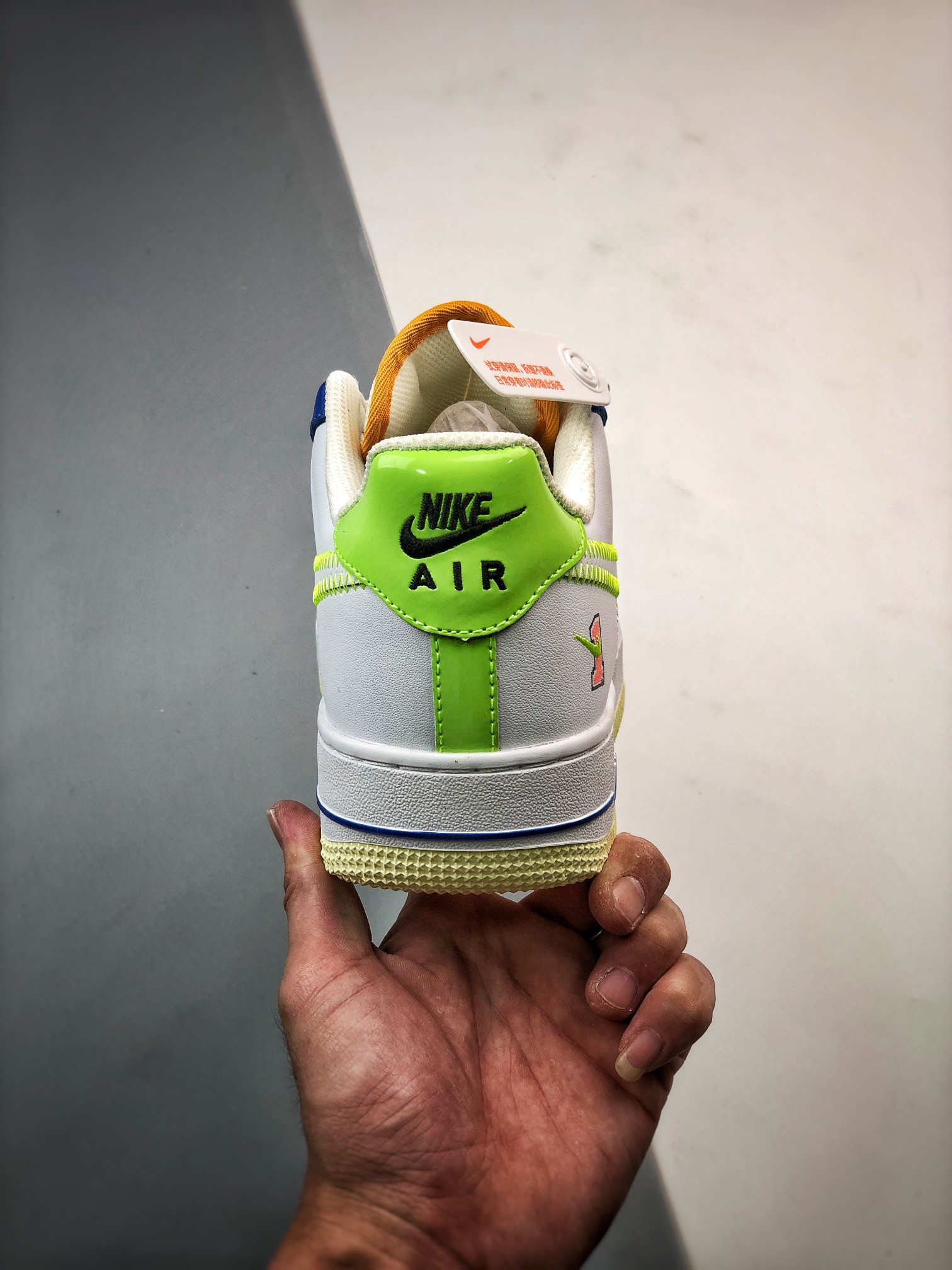 Nike Air Force 1 Low ‘Player One’ White/Laser Orange-Ghost Green For Sale