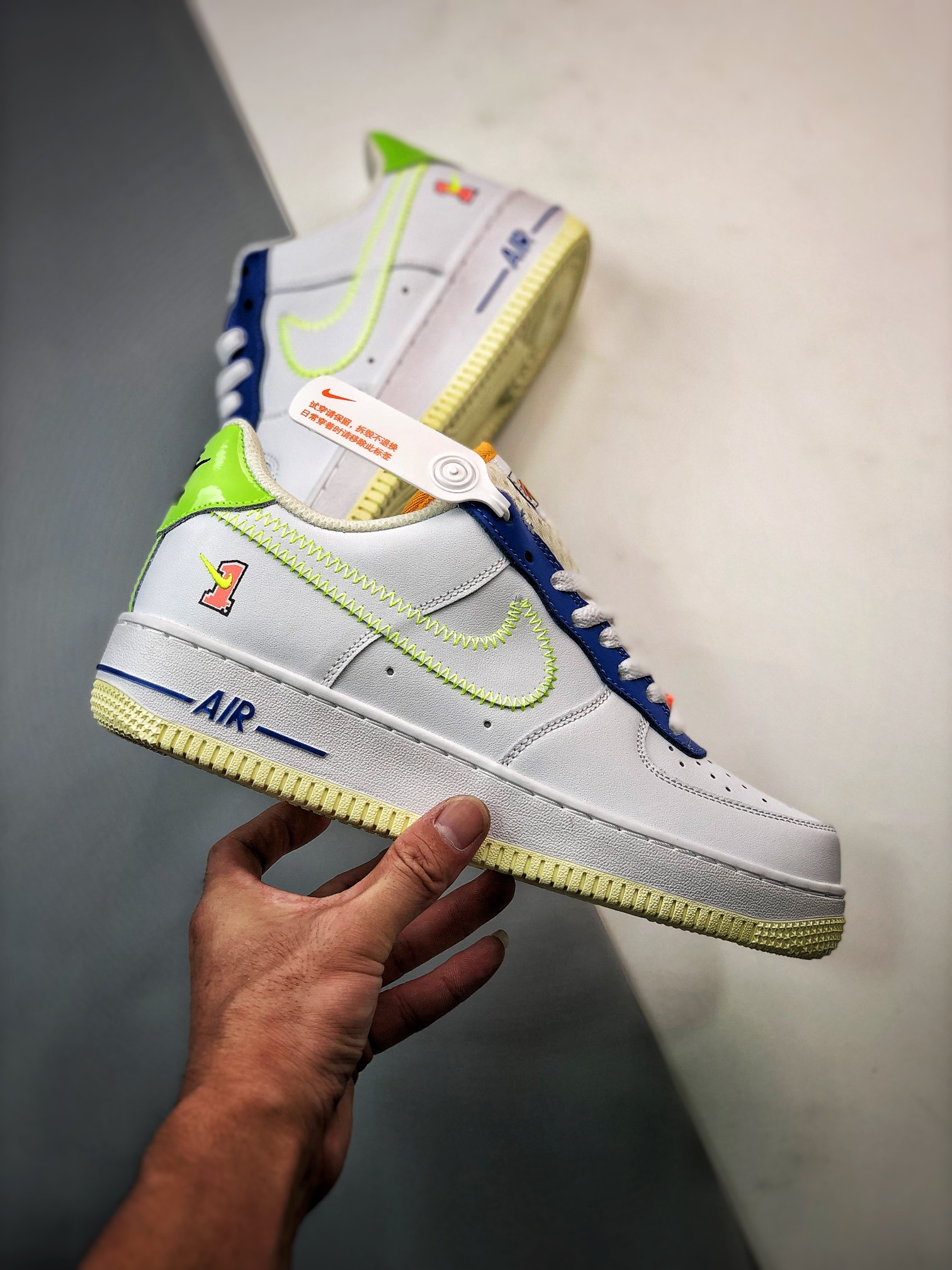 Nike Air Force 1 Low ‘Player One’ White/Laser Orange-Ghost Green For Sale