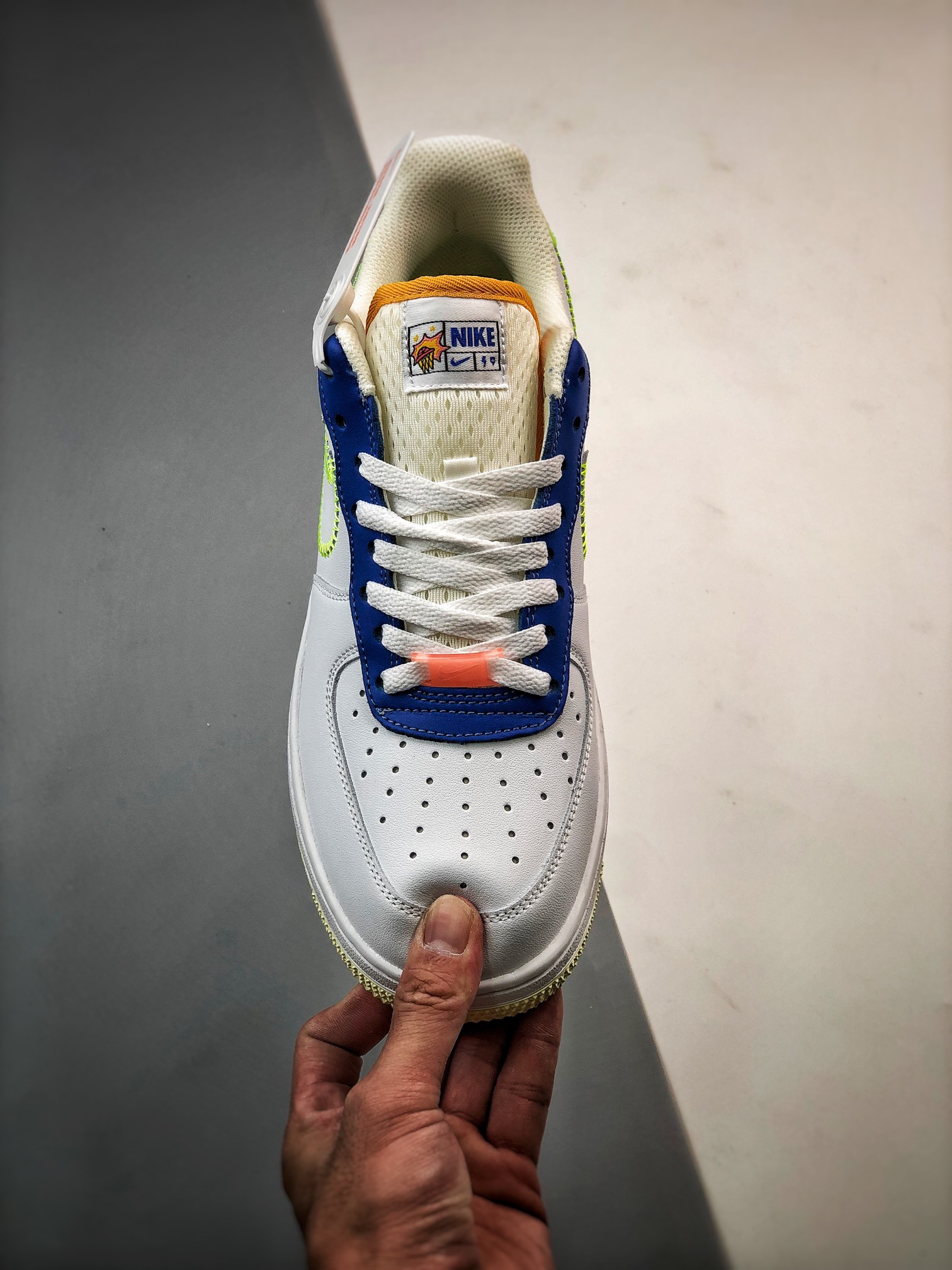 Nike Air Force 1 Low ‘Player One’ White/Laser Orange-Ghost Green For Sale