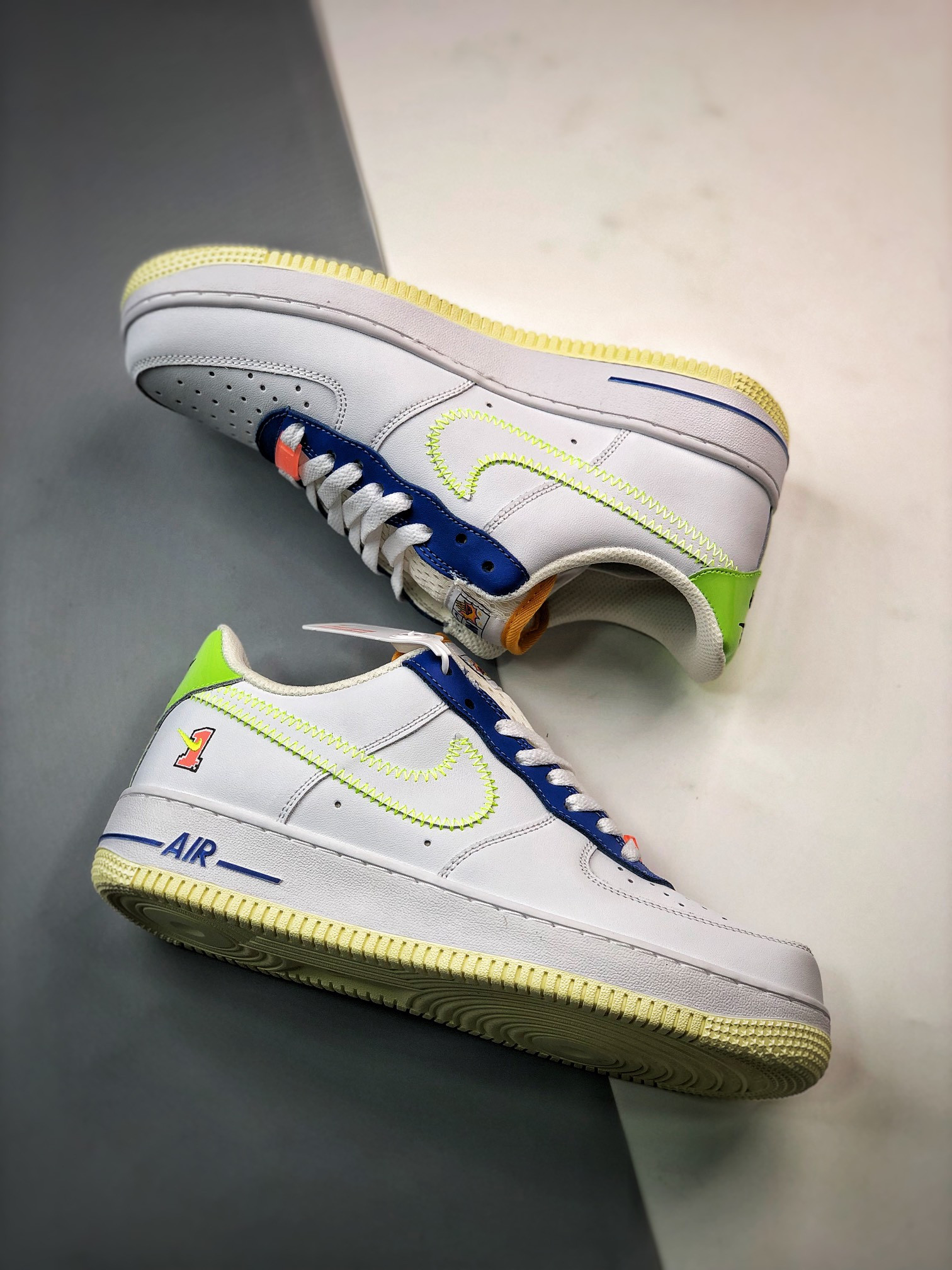 Nike Air Force 1 Low ‘Player One’ White/Laser Orange-Ghost Green For Sale