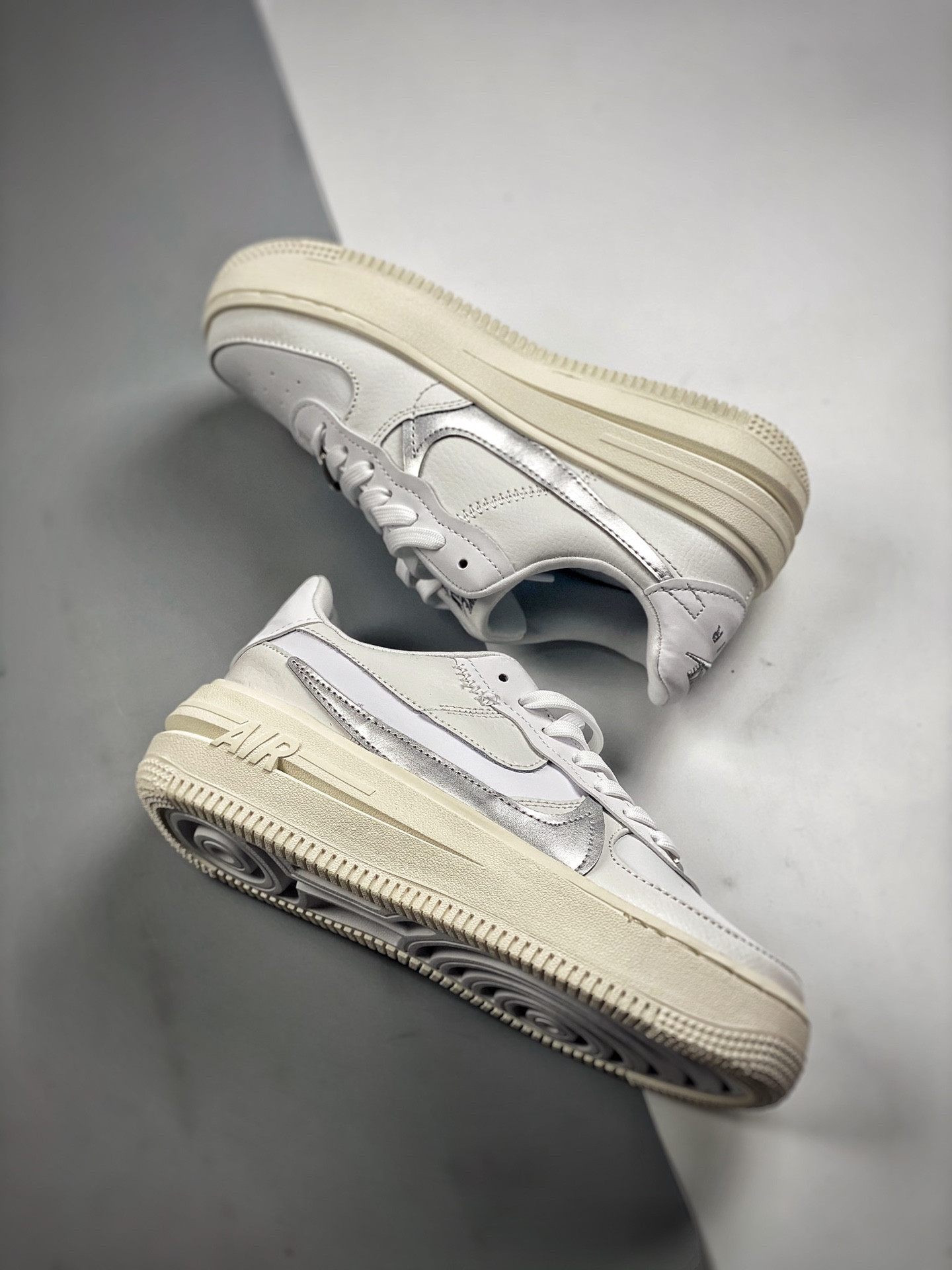 Nike Air Force 1 Low PLT.AF.ORM White/Wolf Grey/Metallic Silver For Sale