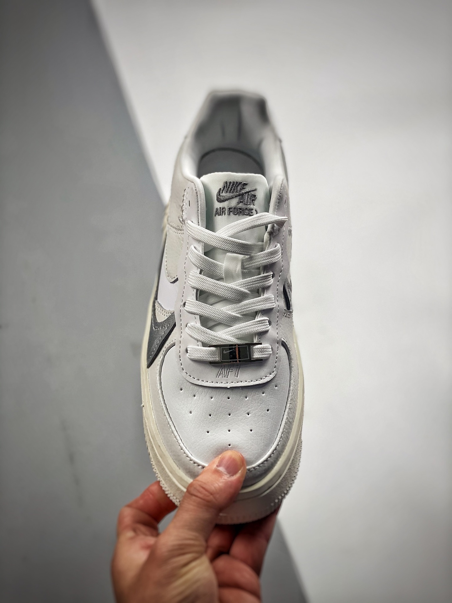 Nike Air Force 1 Low PLT.AF.ORM White/Wolf Grey/Metallic Silver For Sale