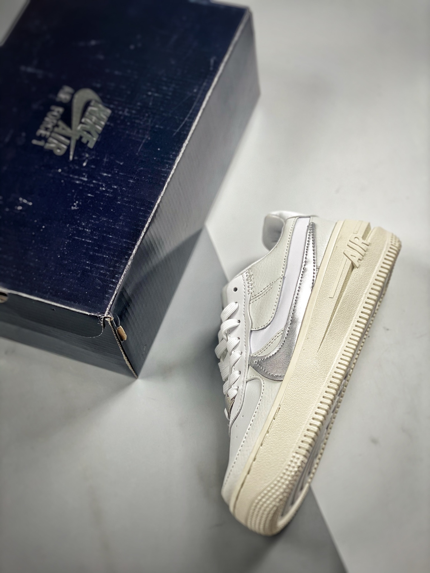 Nike Air Force 1 Low PLT.AF.ORM White/Wolf Grey/Metallic Silver For Sale