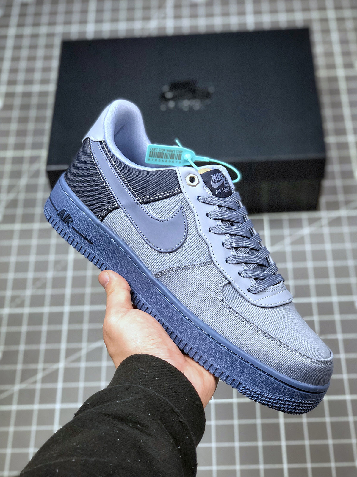 Nike Air Force 1 Low Premium Ashen Slate/Diffused Blue-Obsidian For Sale