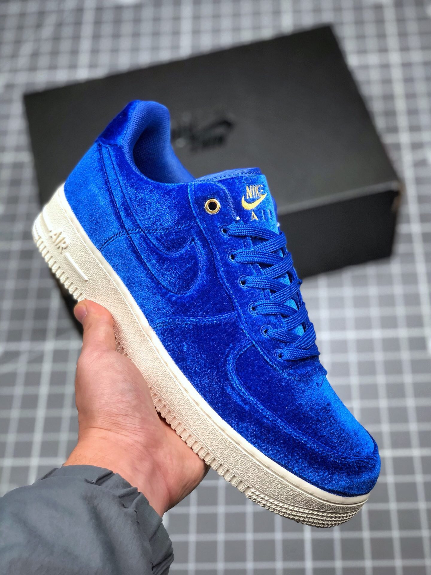 Nike Air Force 1 Low Premium Blue Void/Sail-Metallic Gold For Sale