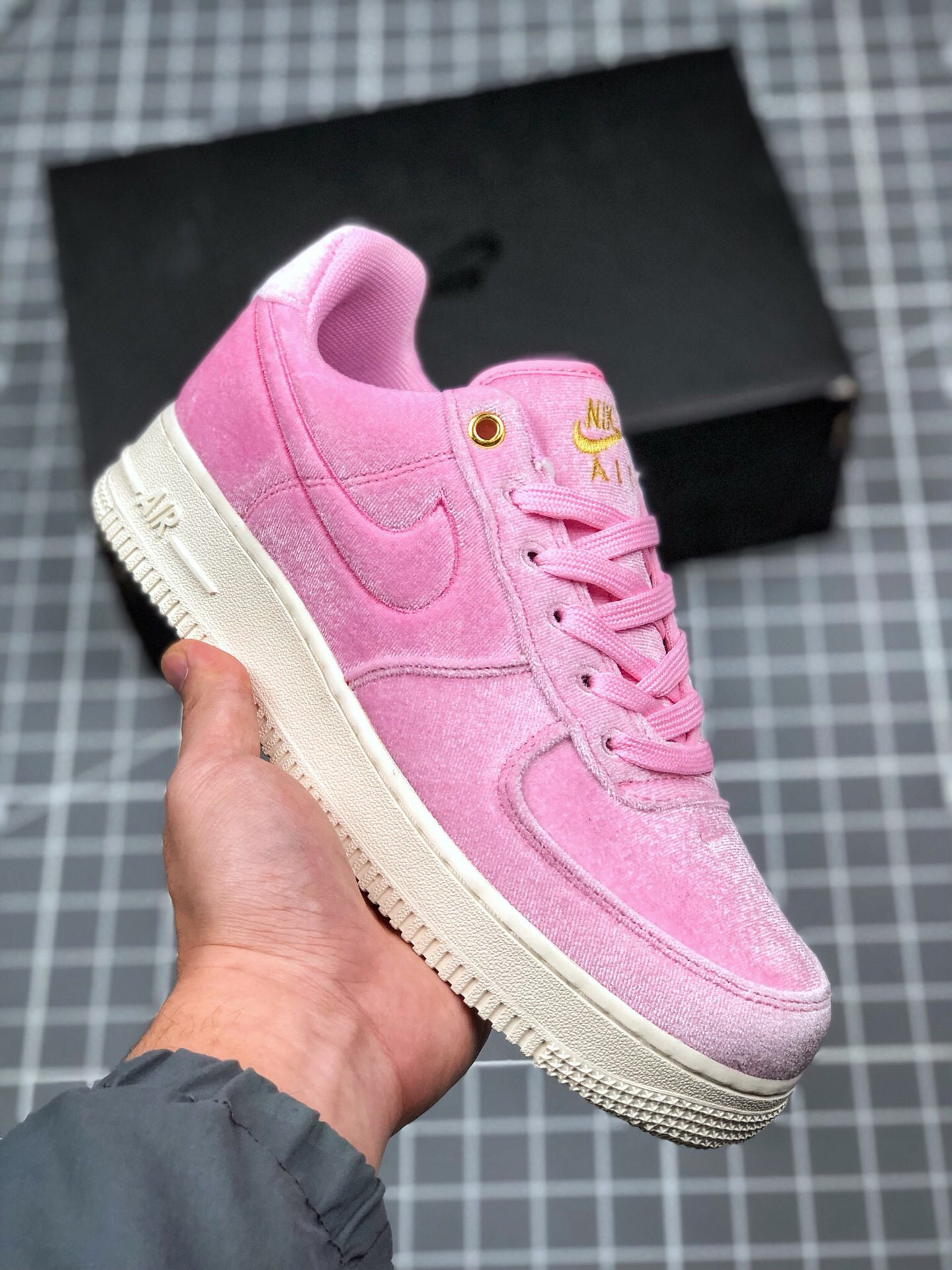 Nike Air Force 1 Low Premium Pink Rise/Sail-Metallic Gold For Sale