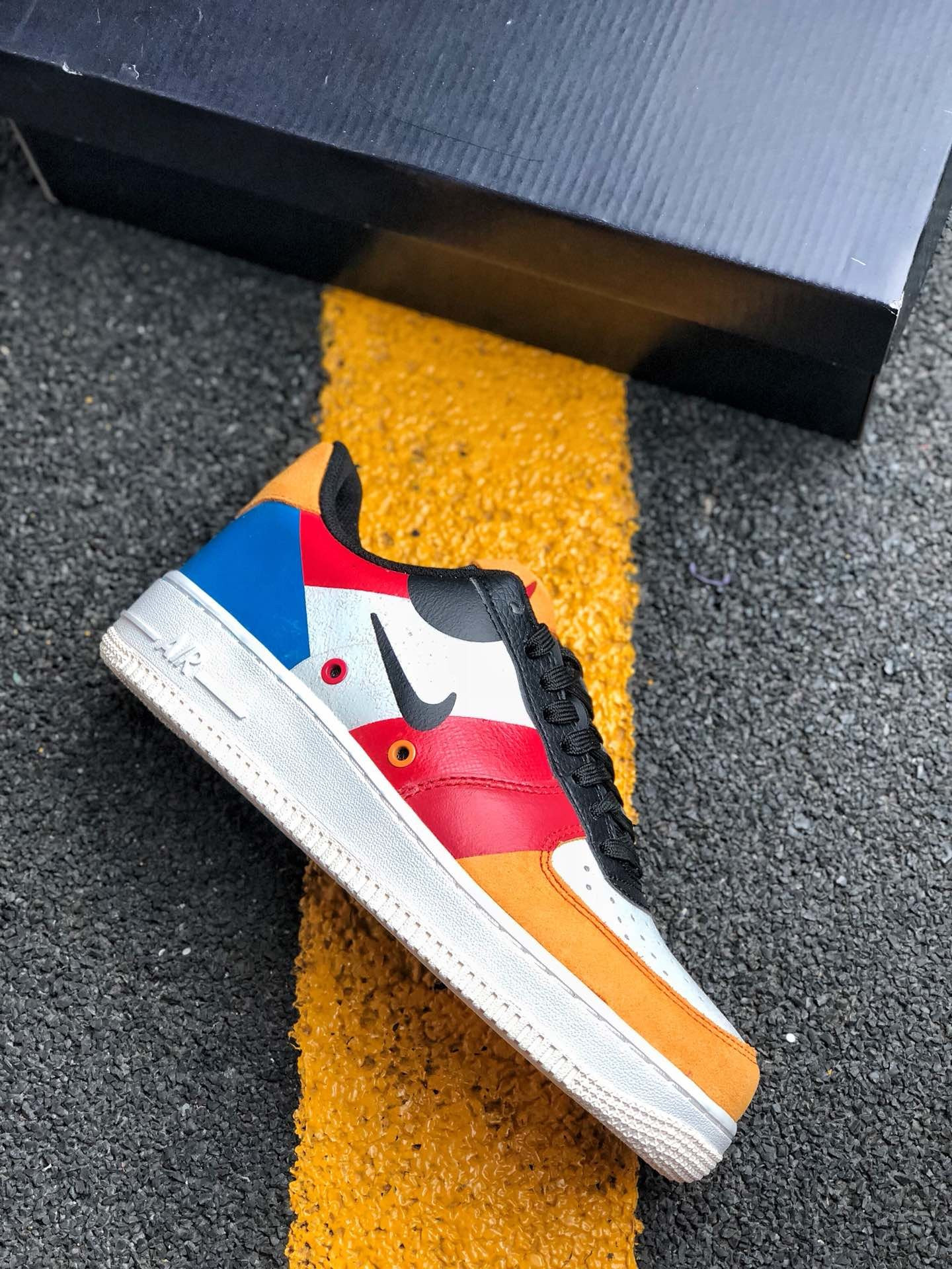 Nike Air Force 1 Low PRM Sail/Black-Imperial Blue-Amber Rise For Sale