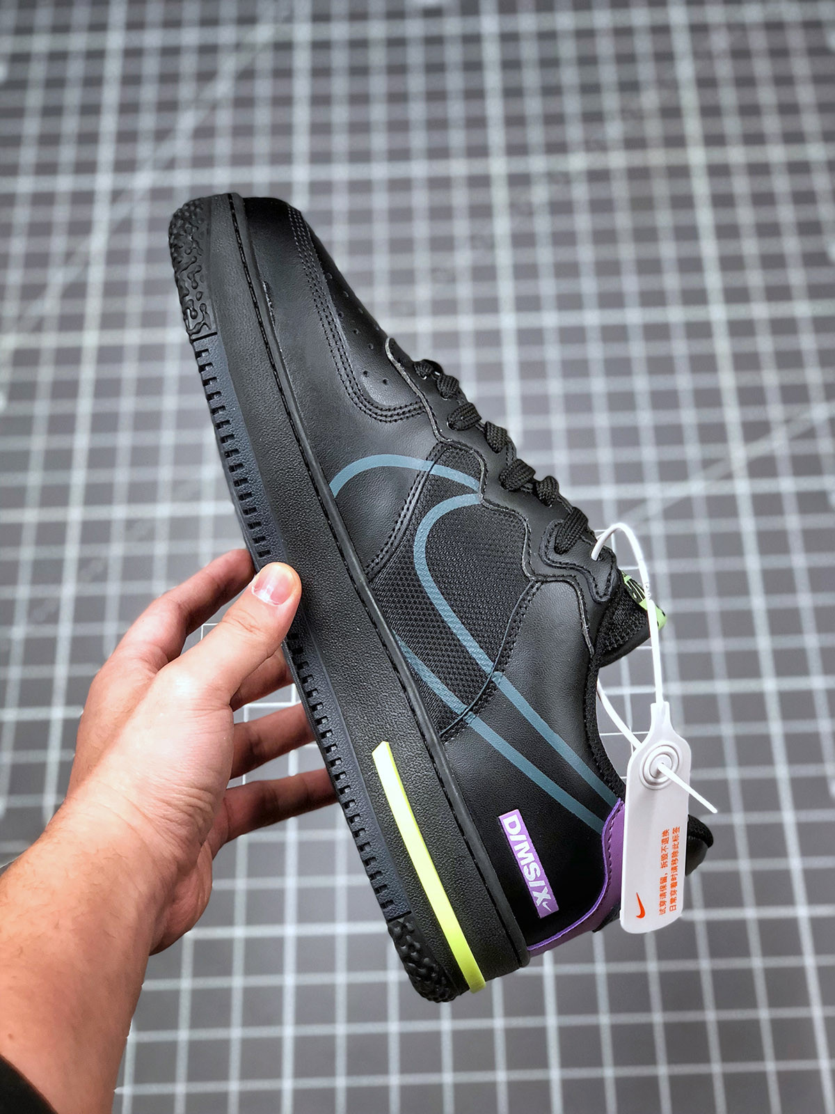 Nike Air Force 1 Low React Anthracite/Violet Star-Barely Volt For Sale