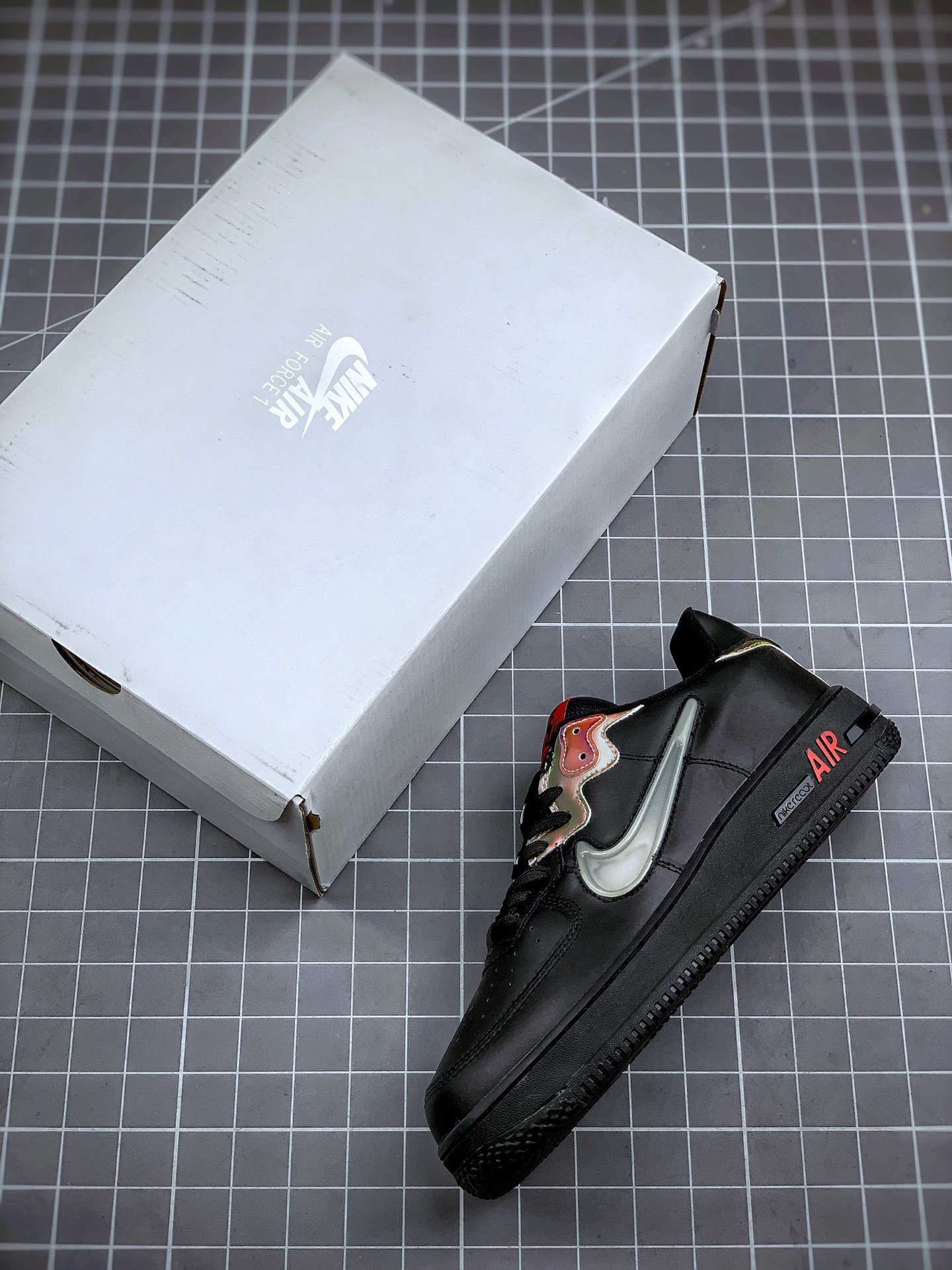 Nike Air Force 1 Low React Black Habanero Red For Sale