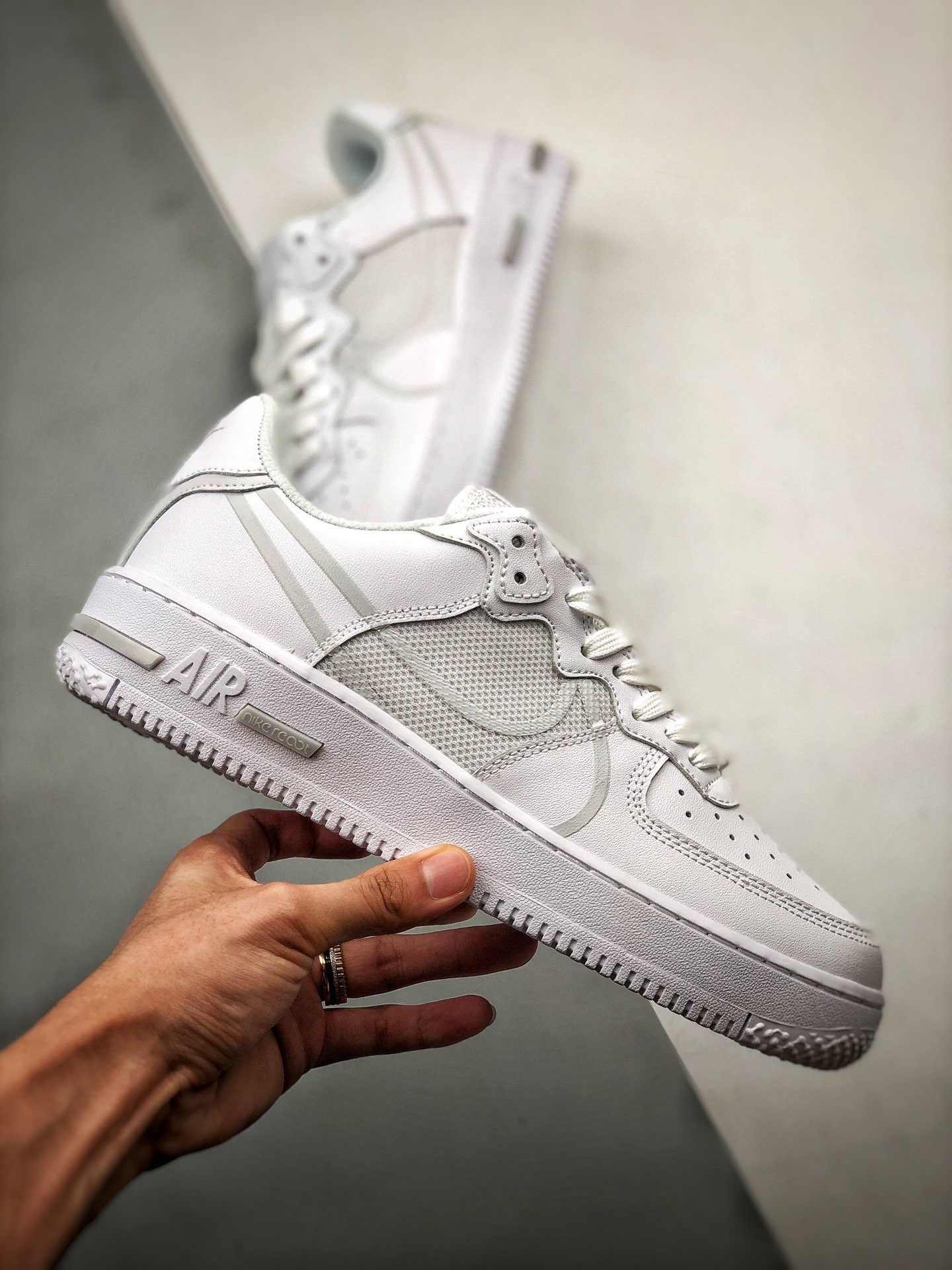 Nike Air Force 1 Low React D/MS/X in “White/Pure Platinum” For Sale