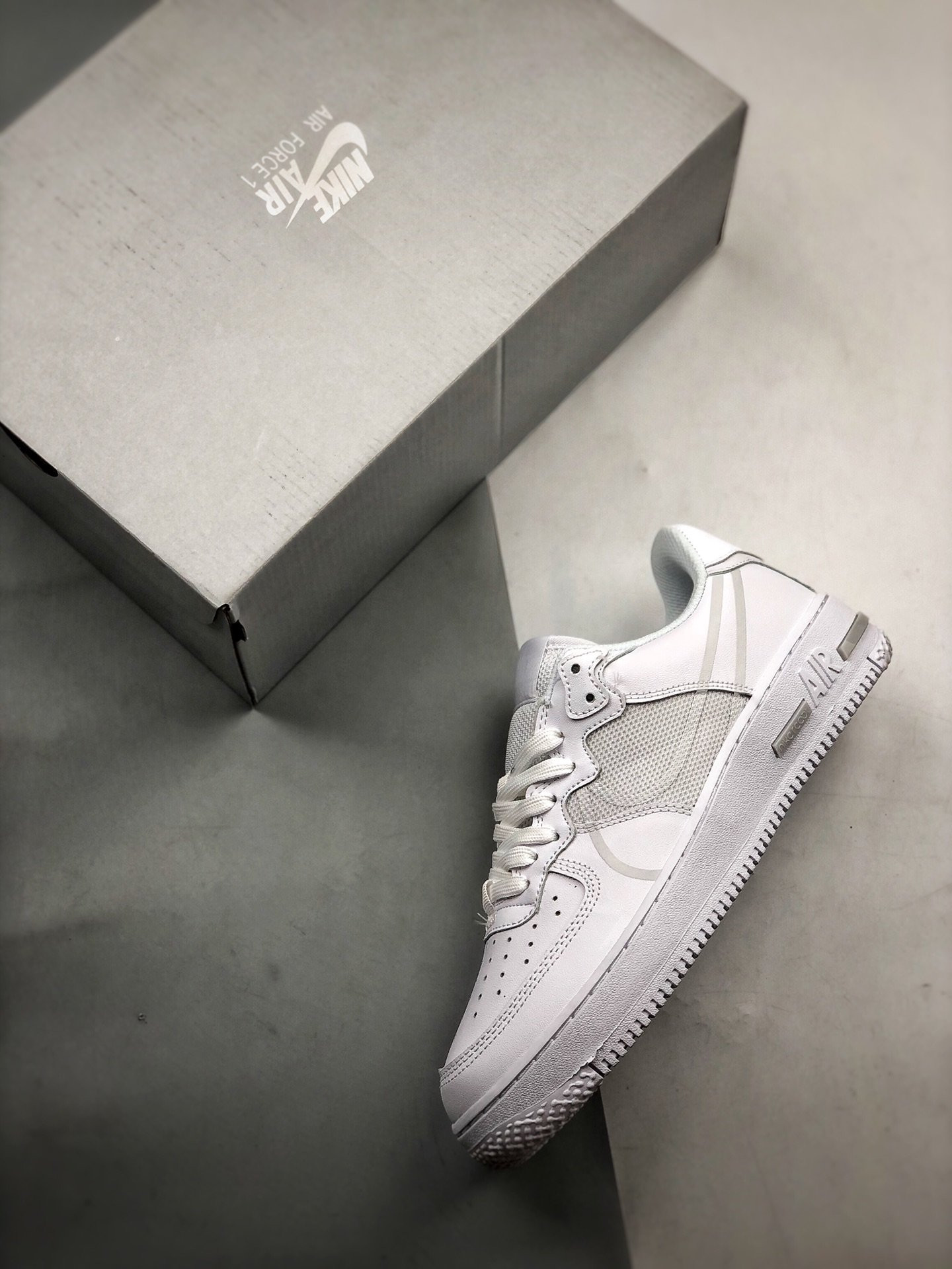 Nike Air Force 1 Low React D/MS/X in “White/Pure Platinum” For Sale