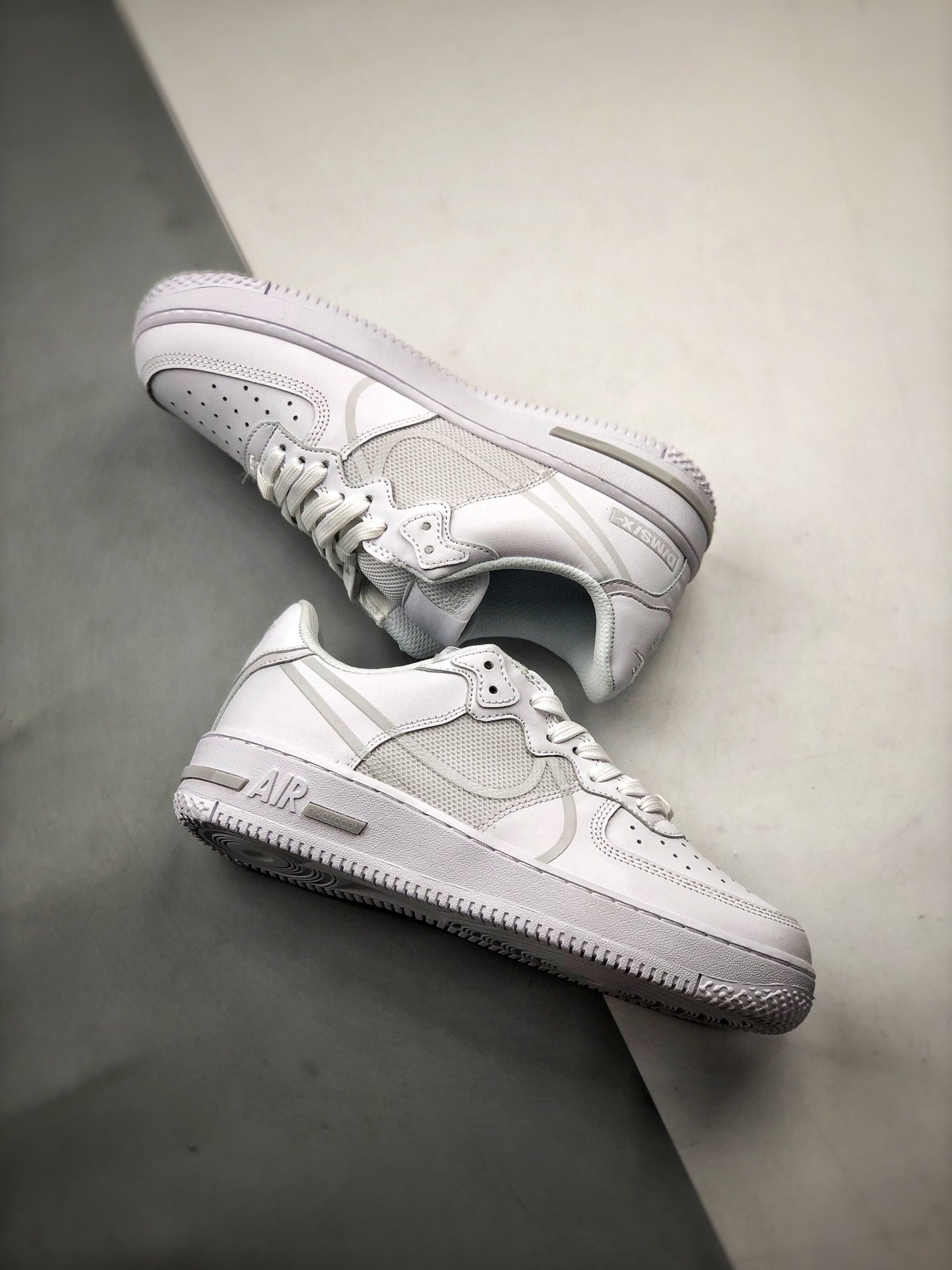 Nike Air Force 1 Low React D/MS/X in “White/Pure Platinum” For Sale