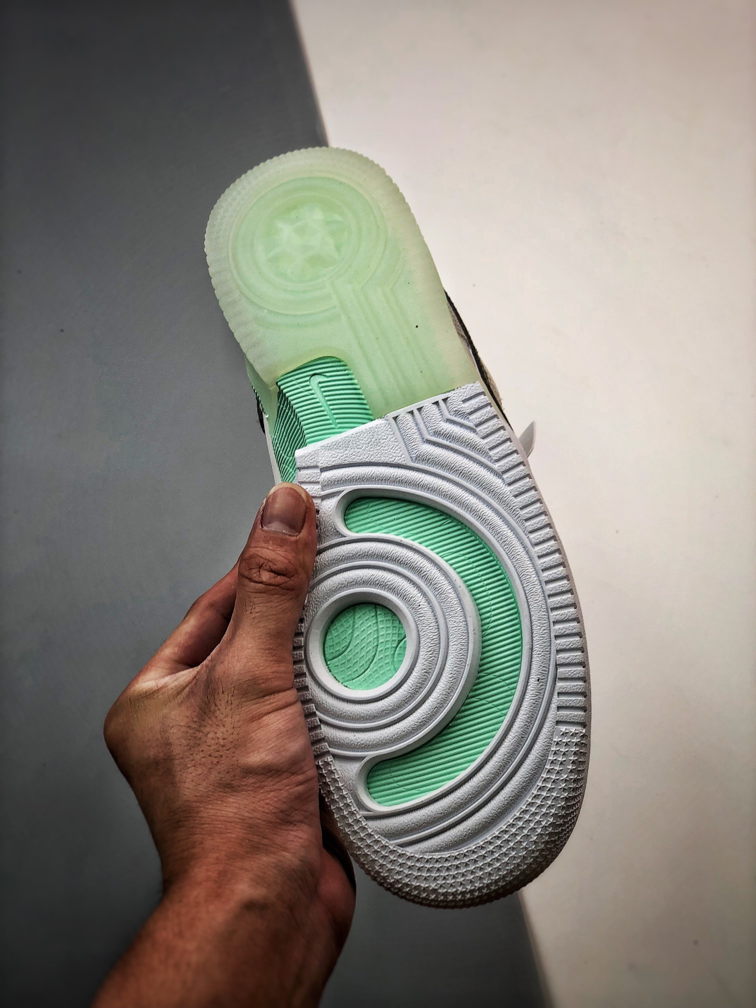 Nike Air Force 1 Low React Photon Dust/White-Mint Foam-Olive Aura For Sale