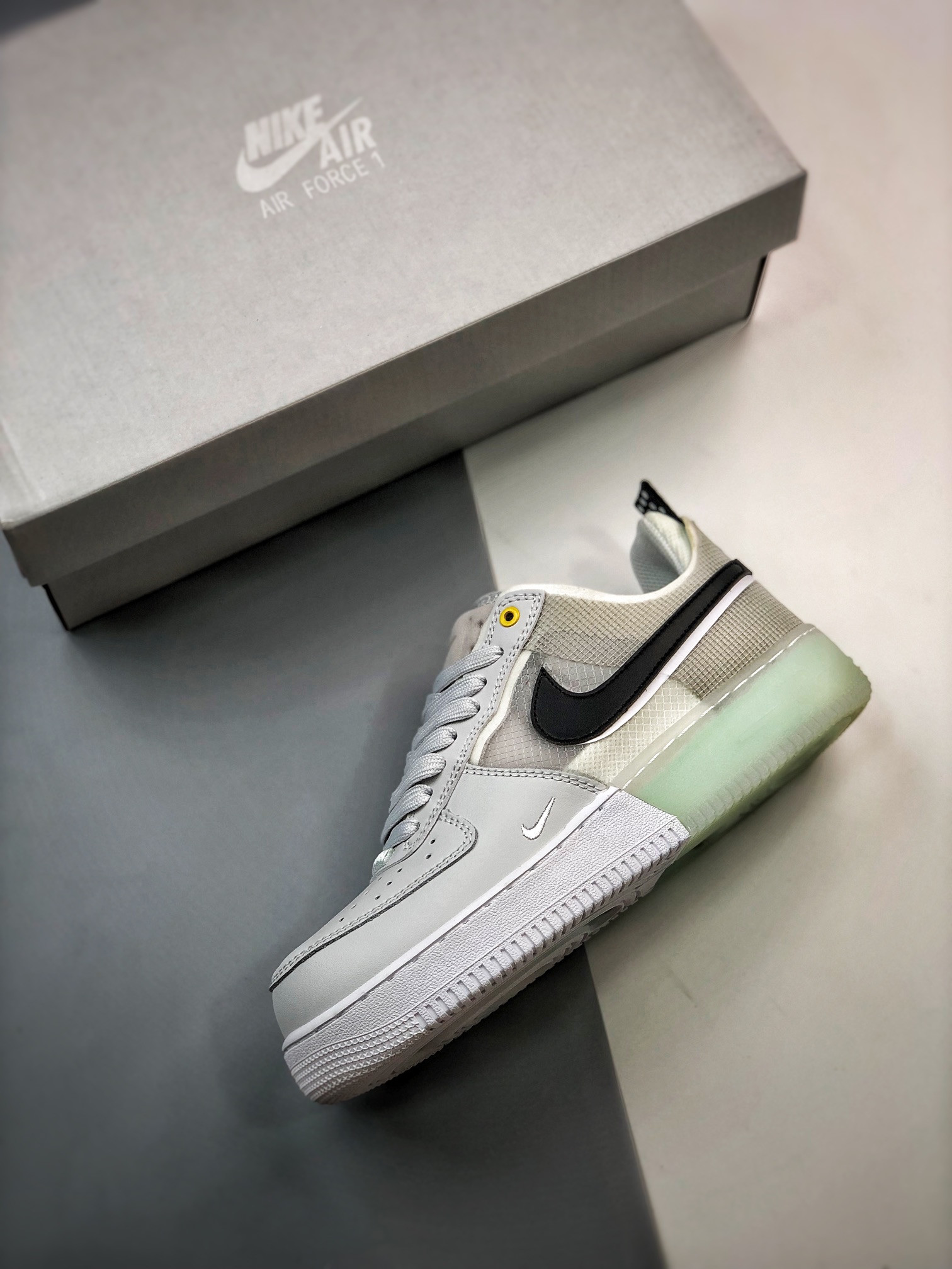 Nike Air Force 1 Low React Photon Dust/White-Mint Foam-Olive Aura For Sale