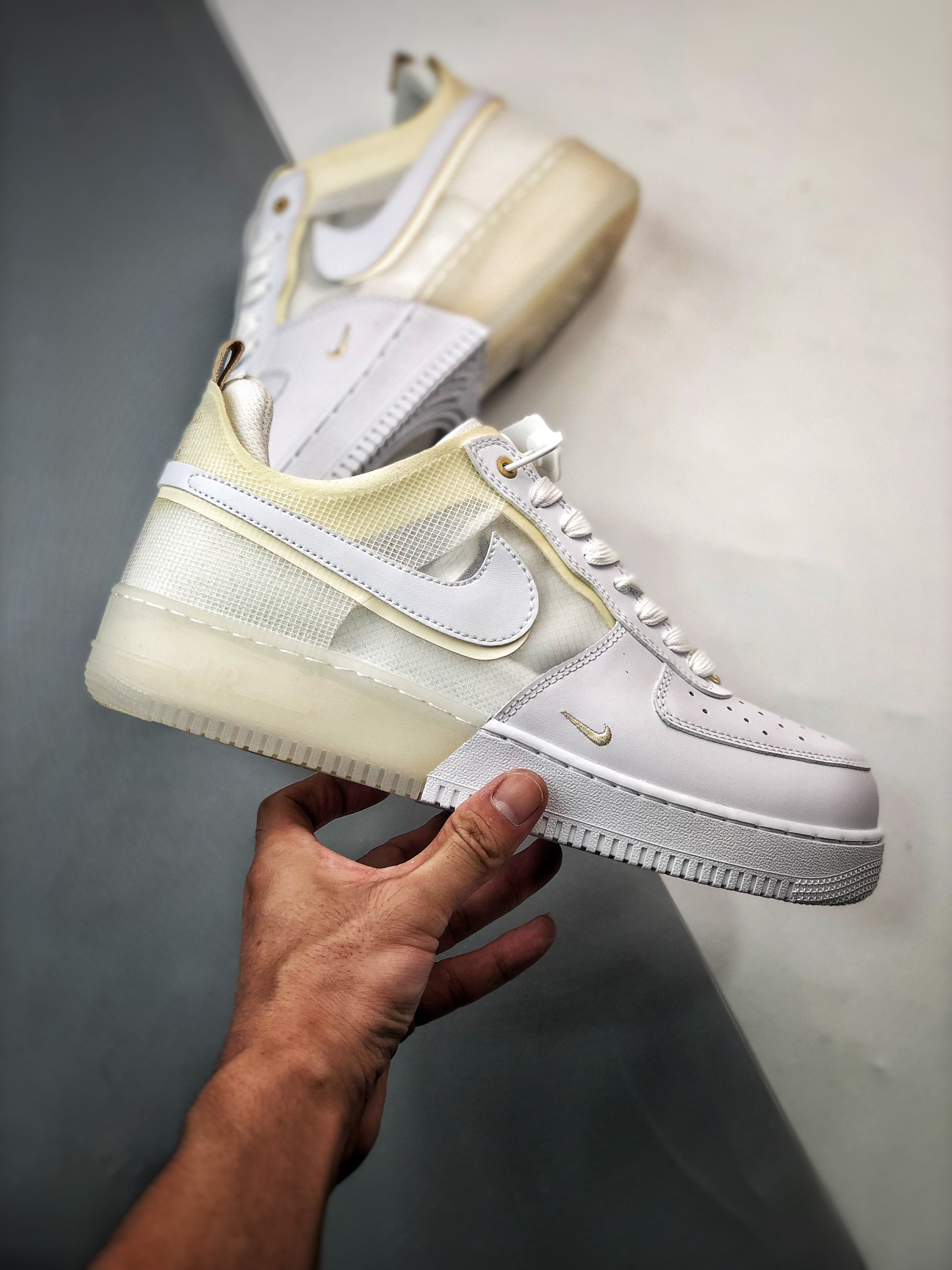 Nike Air Force 1 Low React White/Coconut Milk-LT Iron Ore For Sale