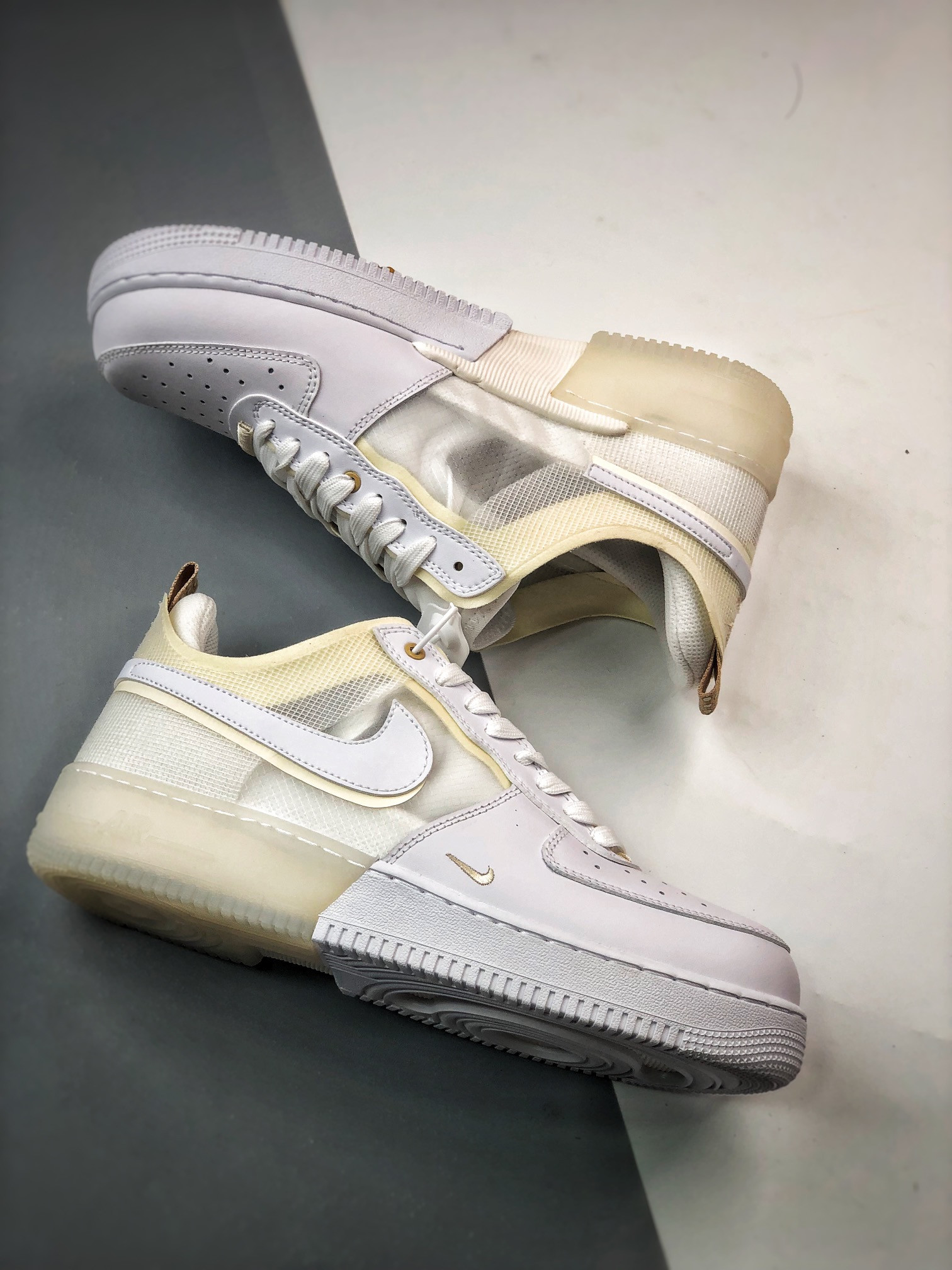 Nike Air Force 1 Low React White/Coconut Milk-LT Iron Ore For Sale