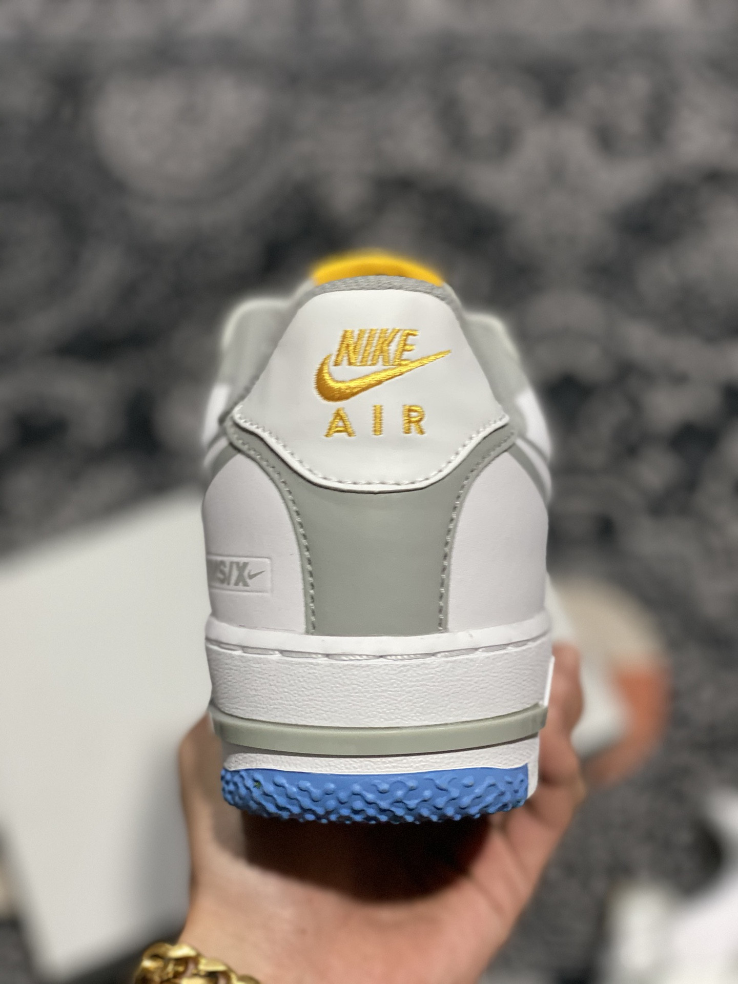 Nike Air Force 1 Low React White/Light Smoke Grey-University Gold For Sale