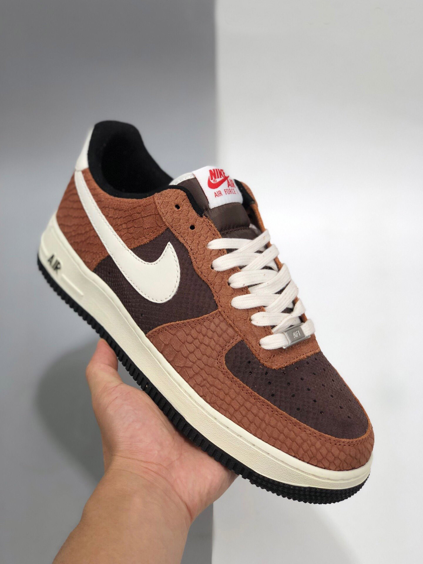 Nike Air Force 1 Low Red Bark With Snakeskin For Sale