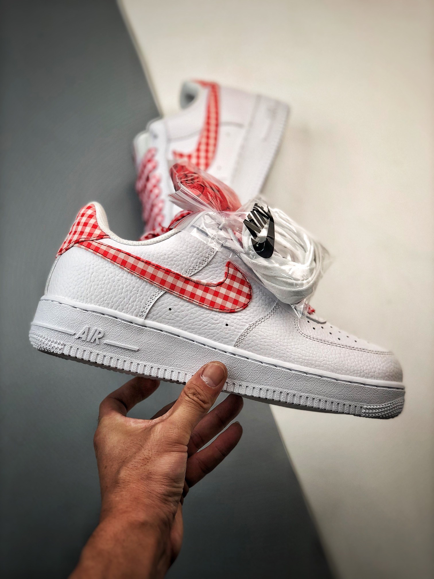Nike Air Force 1 Low Red Gingham For Sale