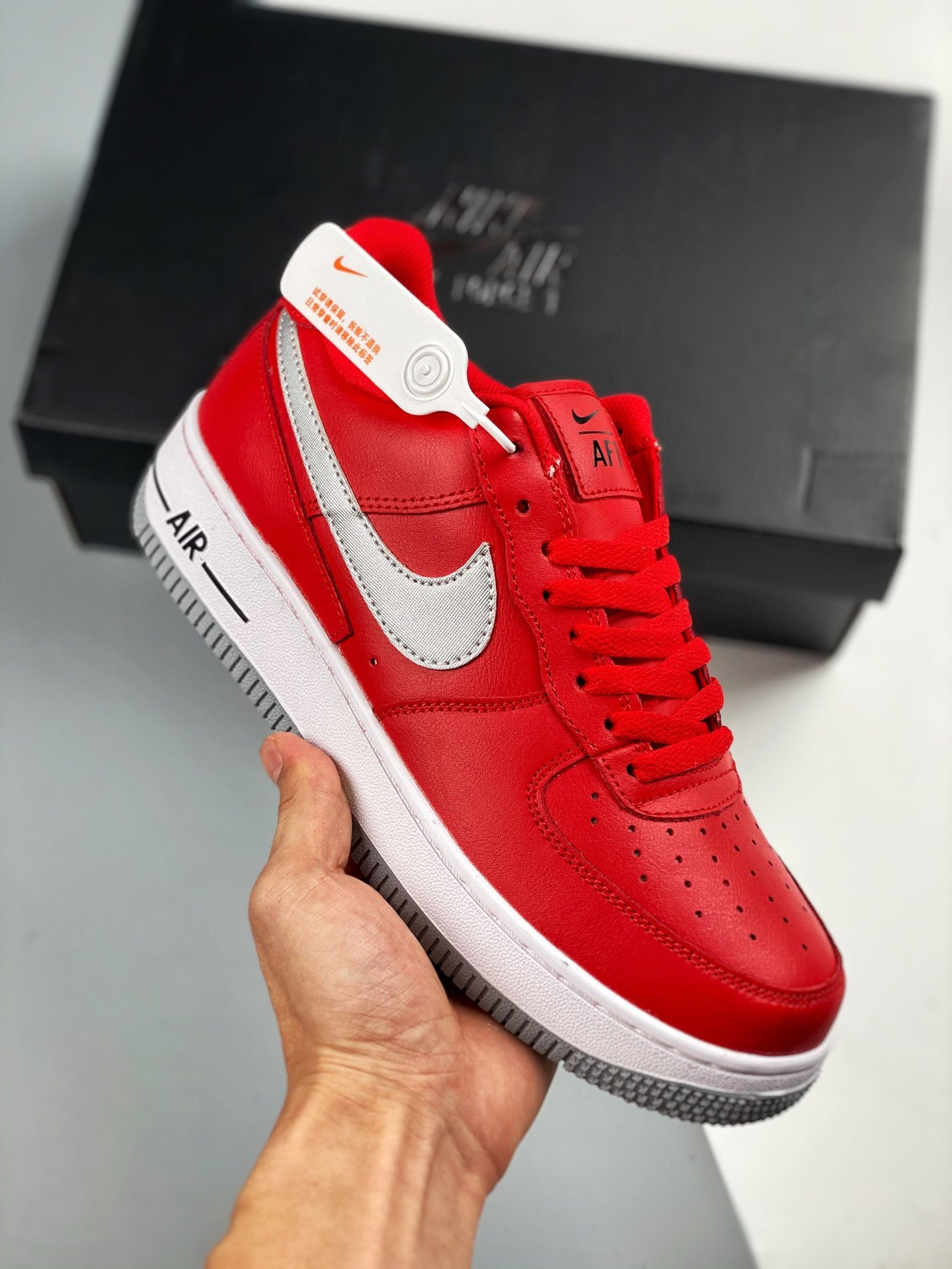 Nike Air Force 1 Low Red Grey For Sale