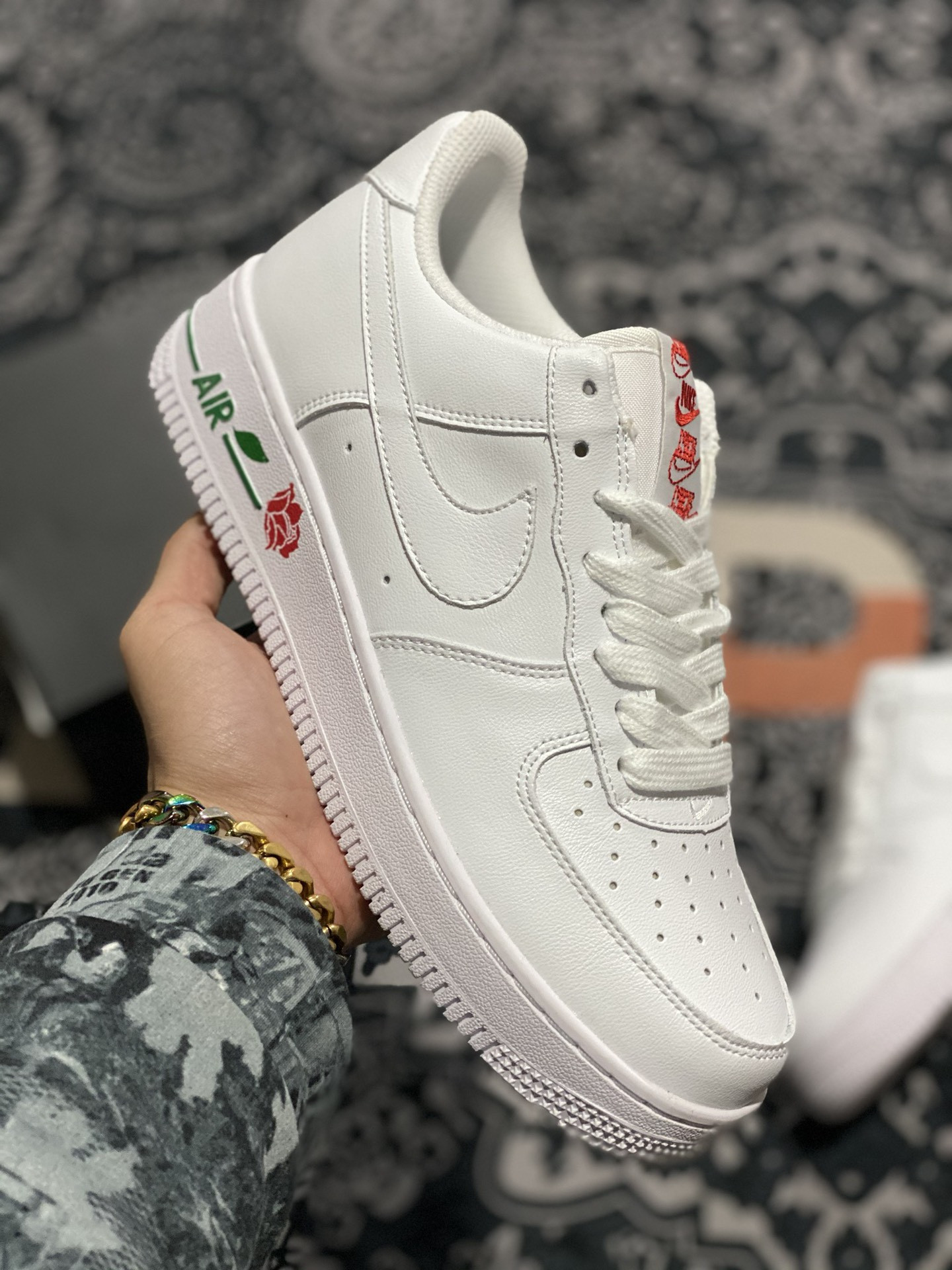 Nike Air Force 1 Low Rose White/University Red-Pine Green For Sale