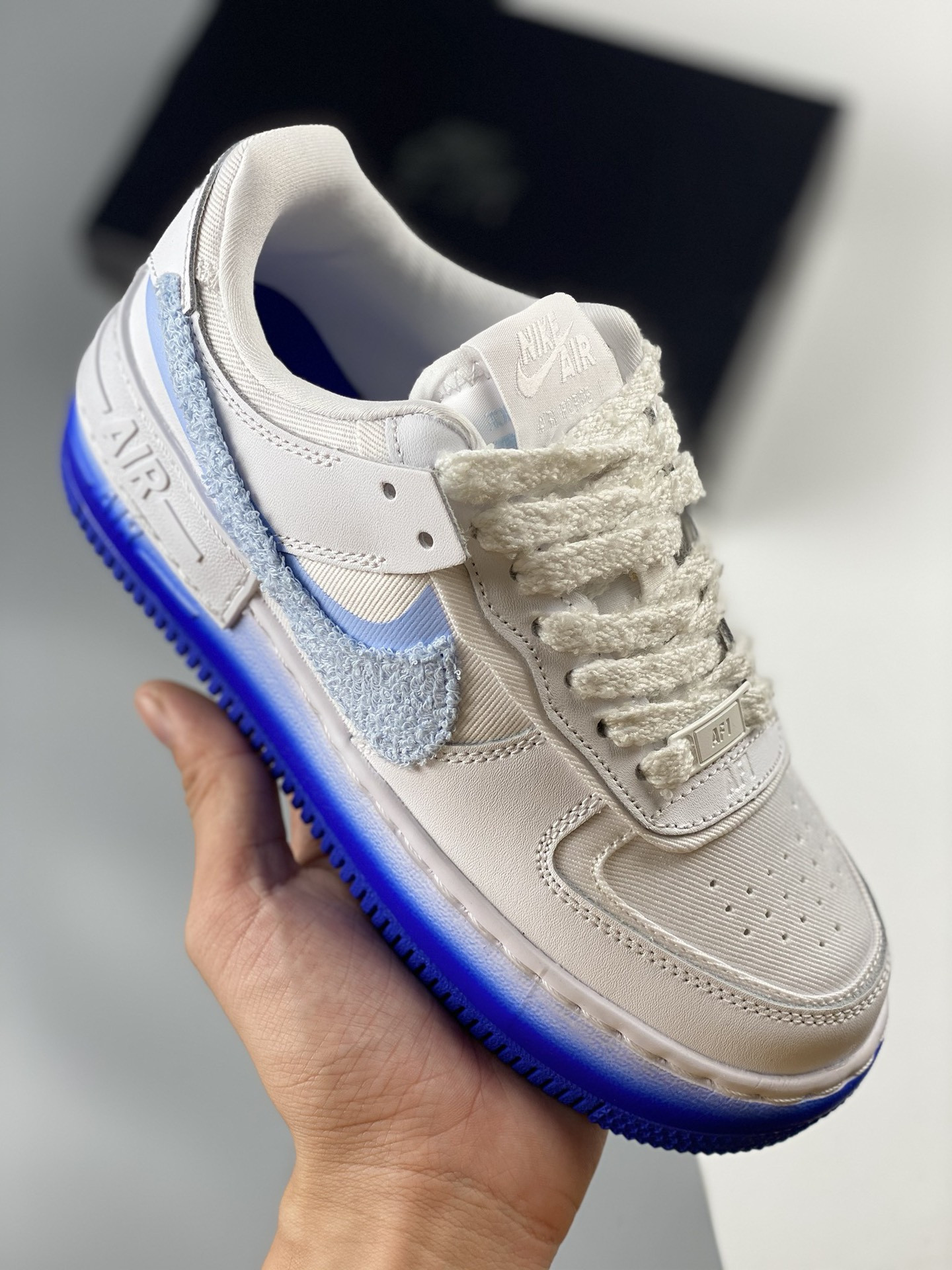 Nike Air Force 1 Low Shadow ‘Chenille’ White/Blue Tint/Pink Spell For Sale