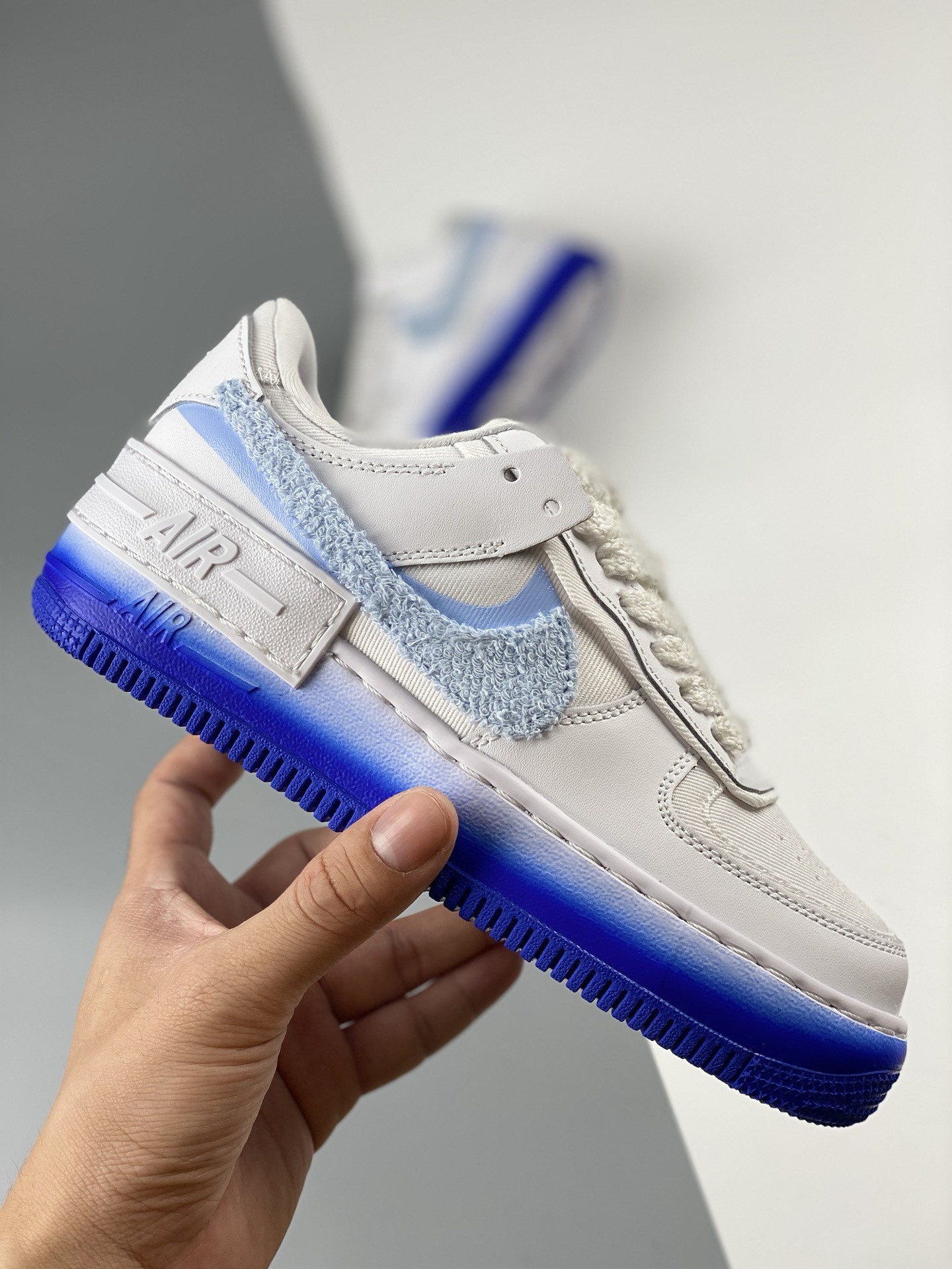 Nike Air Force 1 Low Shadow ‘Chenille’ White/Blue Tint/Pink Spell For Sale