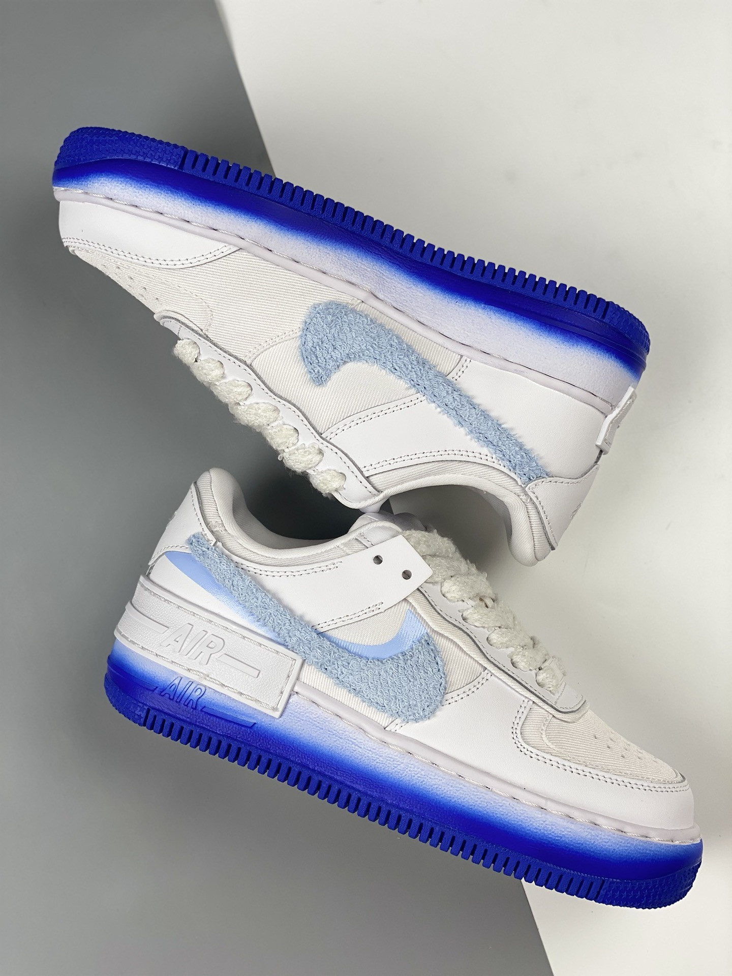 Nike Air Force 1 Low Shadow ‘Chenille’ White/Blue Tint/Pink Spell For Sale